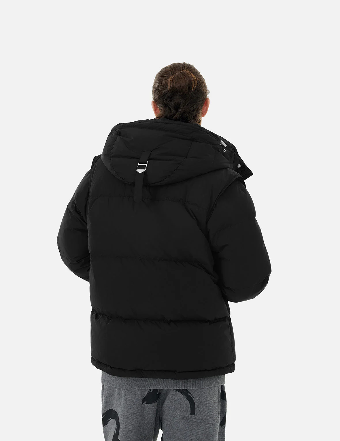 Seagull Embroidery Detachable Relax Fit Down Jacket - Image 6