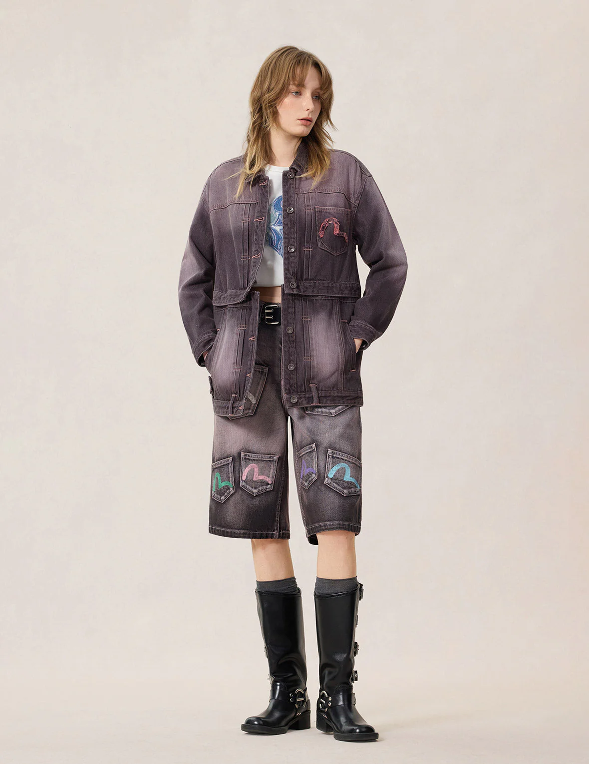 Embroidery Two Way Denim Jacket - Image 7