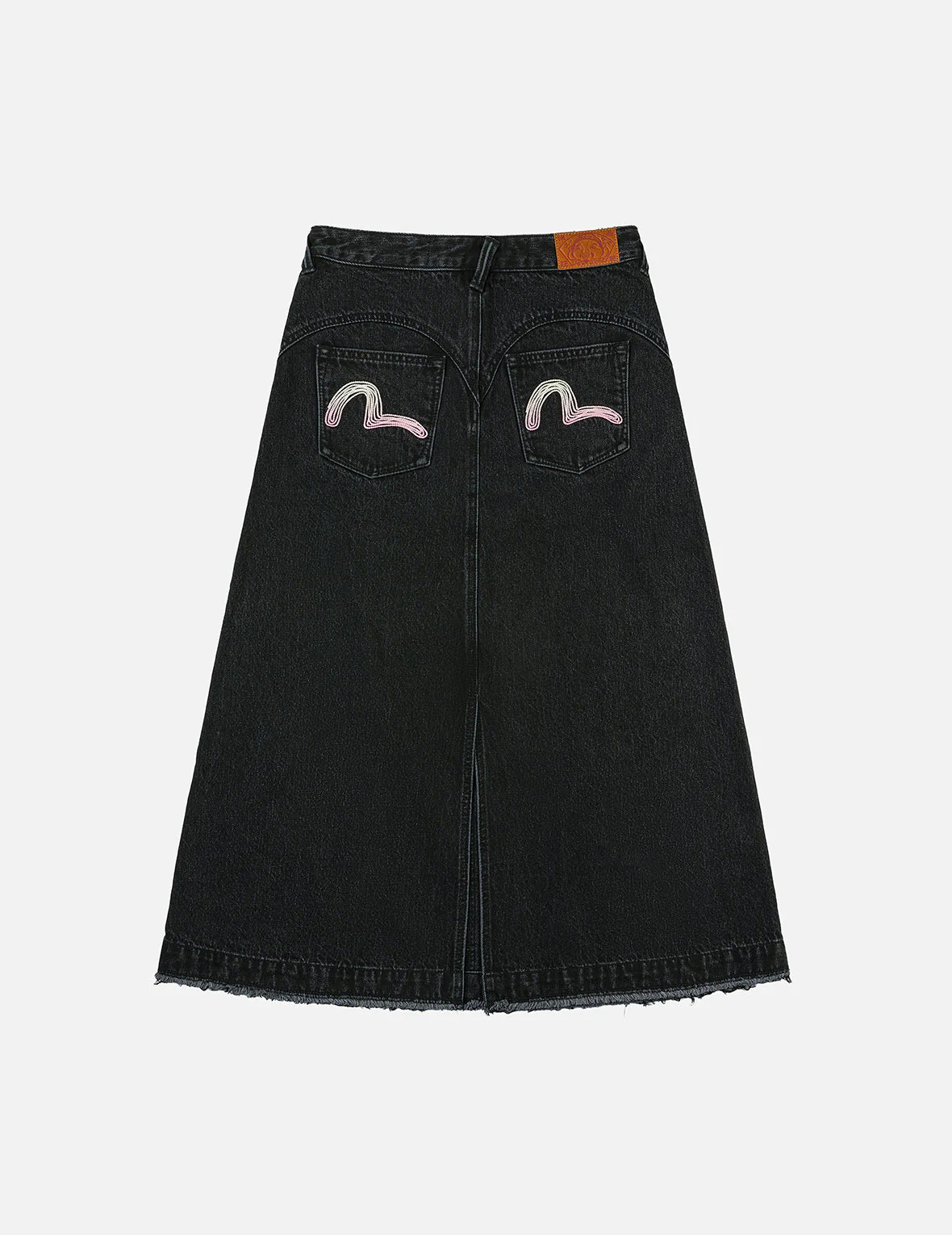 Seagull Embroidery Distressed Fashion Fit Denim Skirt - Image 3
