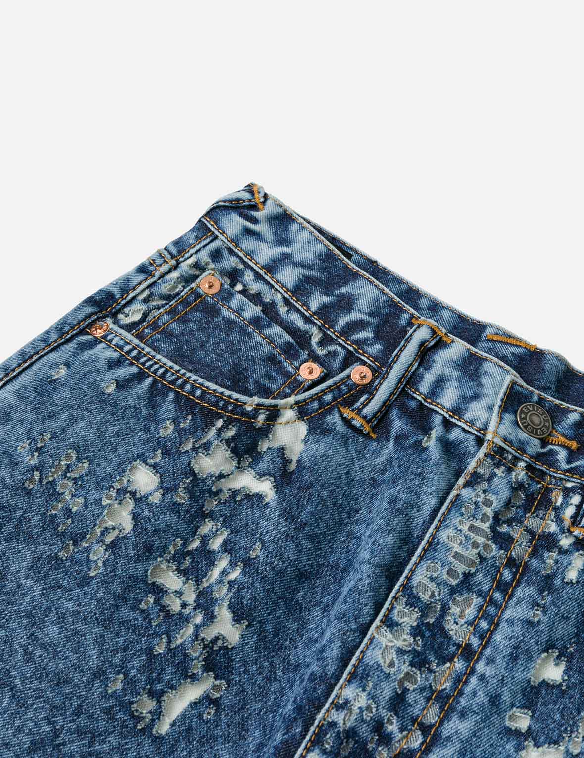 Seagull Embroidery Fashion Fit Burn-Out Fashion Fit Jeans - Image 10