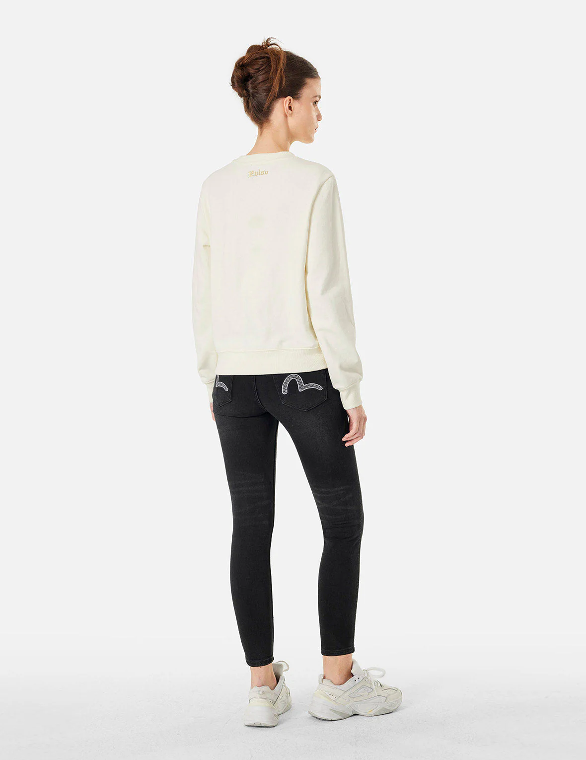 Seagull Embroidery High-Waist Skinny Jeans - Image 3