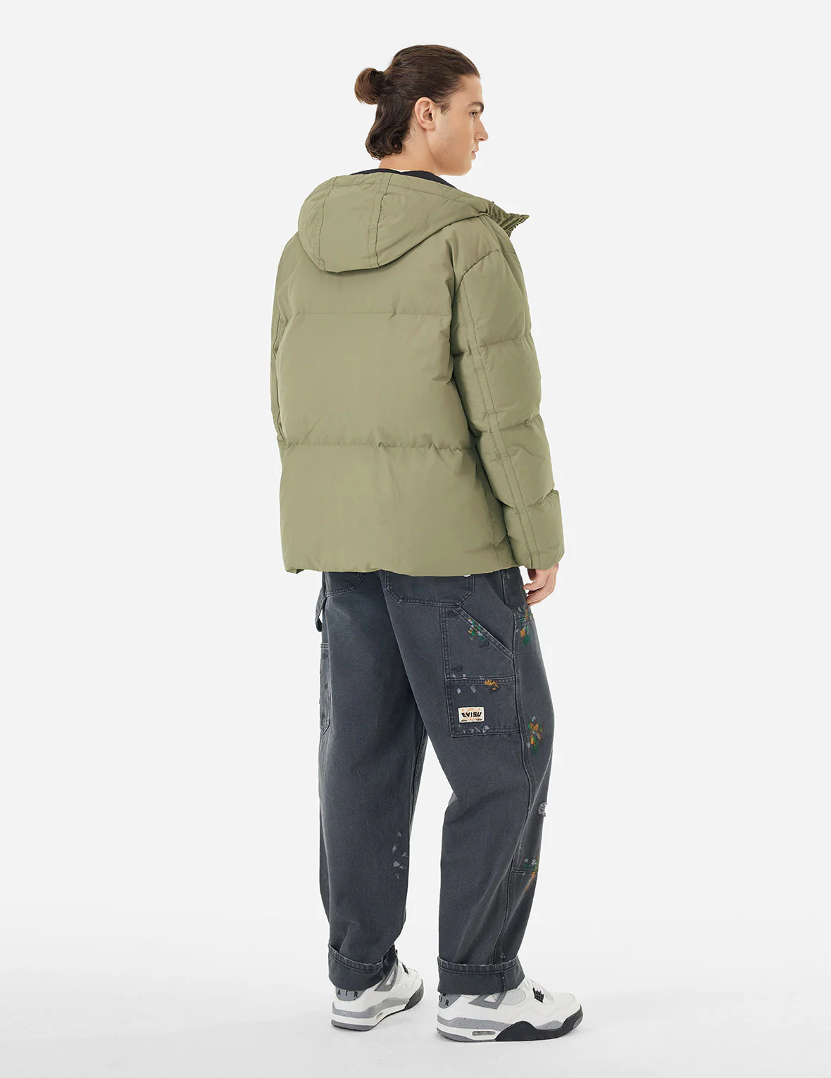 Seagull Embroidery Loose Fit Down Jacket - Image 11