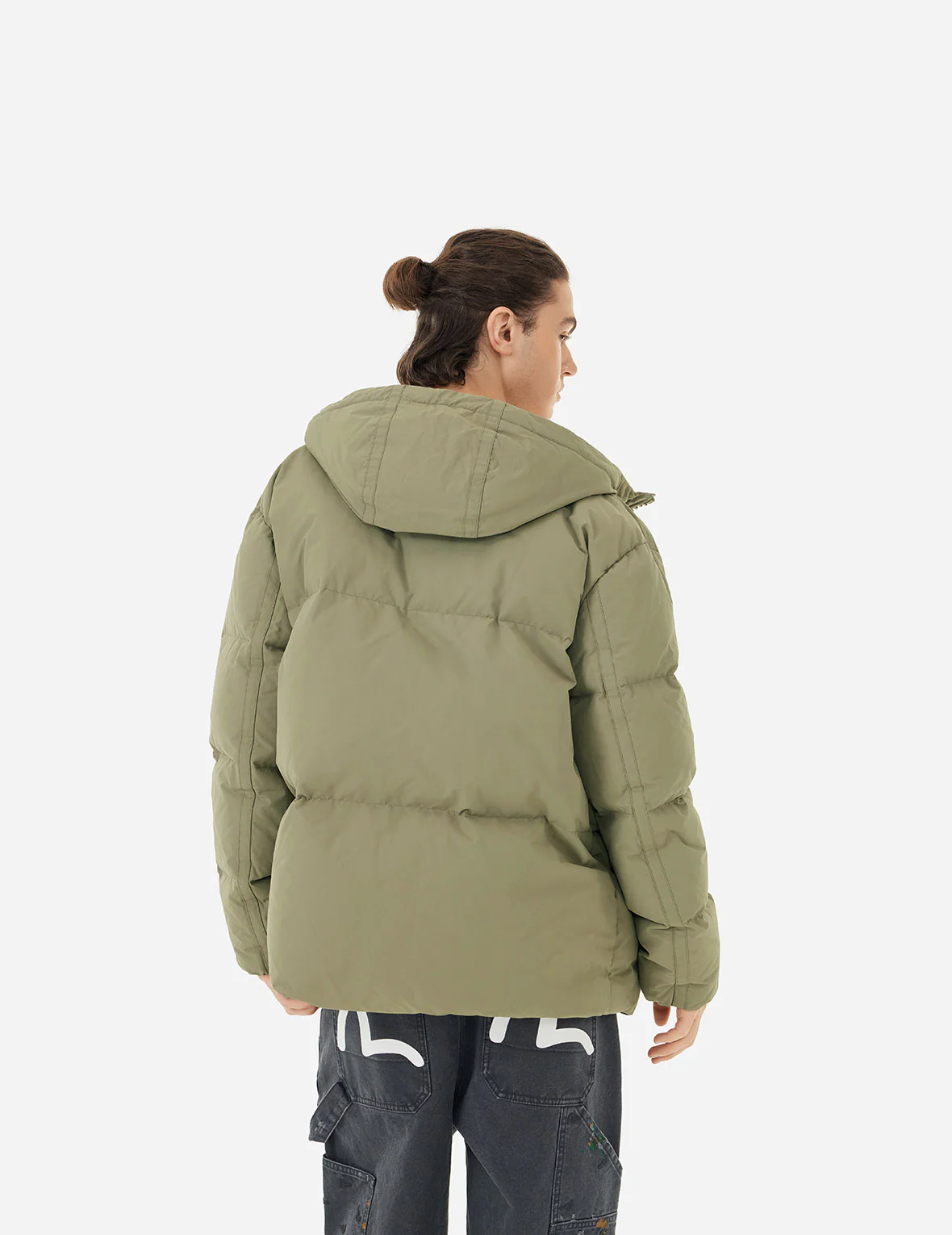 Seagull Embroidery Loose Fit Down Jacket - Image 13