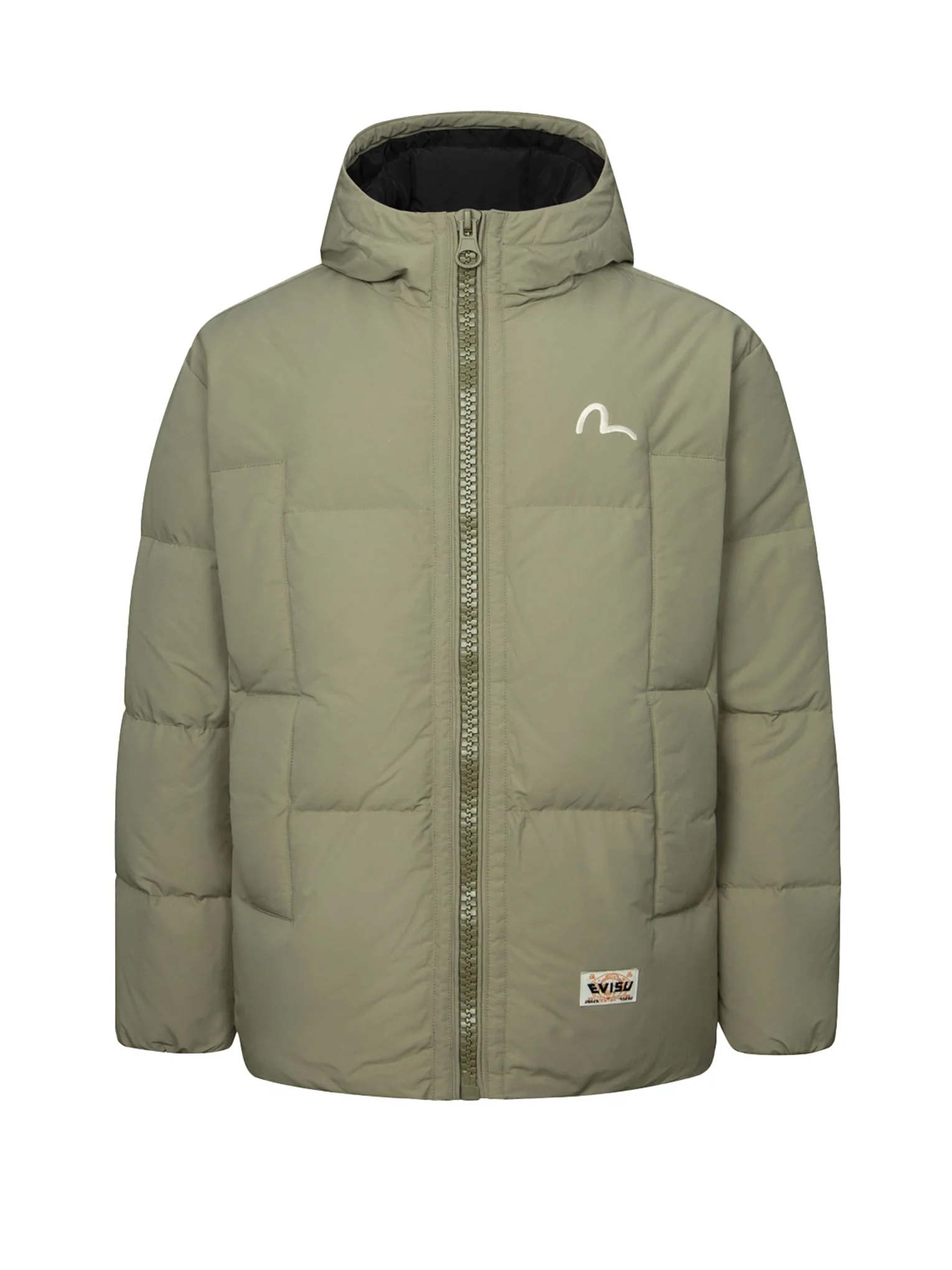 Seagull Embroidery Loose Fit Down Jacket - Image 9