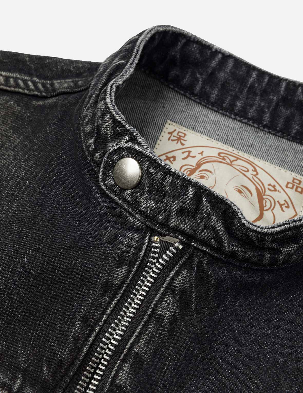 Seagull Embroidery Regular Fit Denim Rider Jacket - Image 12