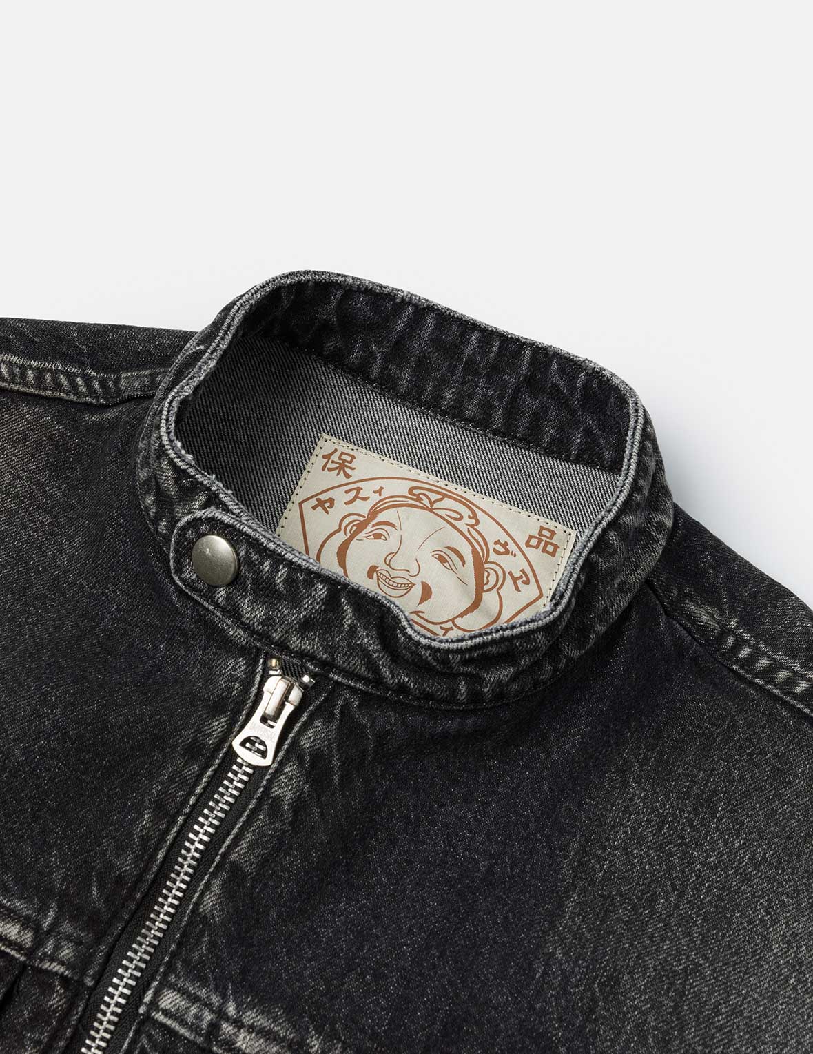 Seagull Embroidery Regular Fit Denim Rider Jacket - Image 14