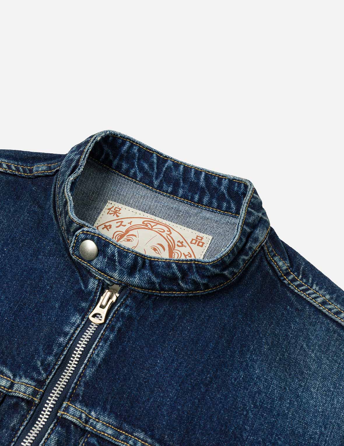 Seagull Embroidery Regular Fit Denim Rider Jacket - Image 17