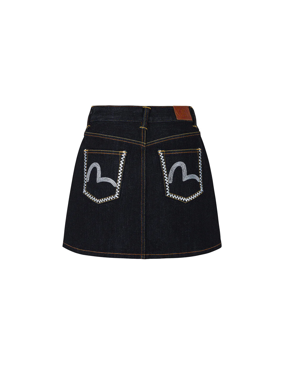 Seagull Embroidery Regular Fit Denim Skirt - Image 11