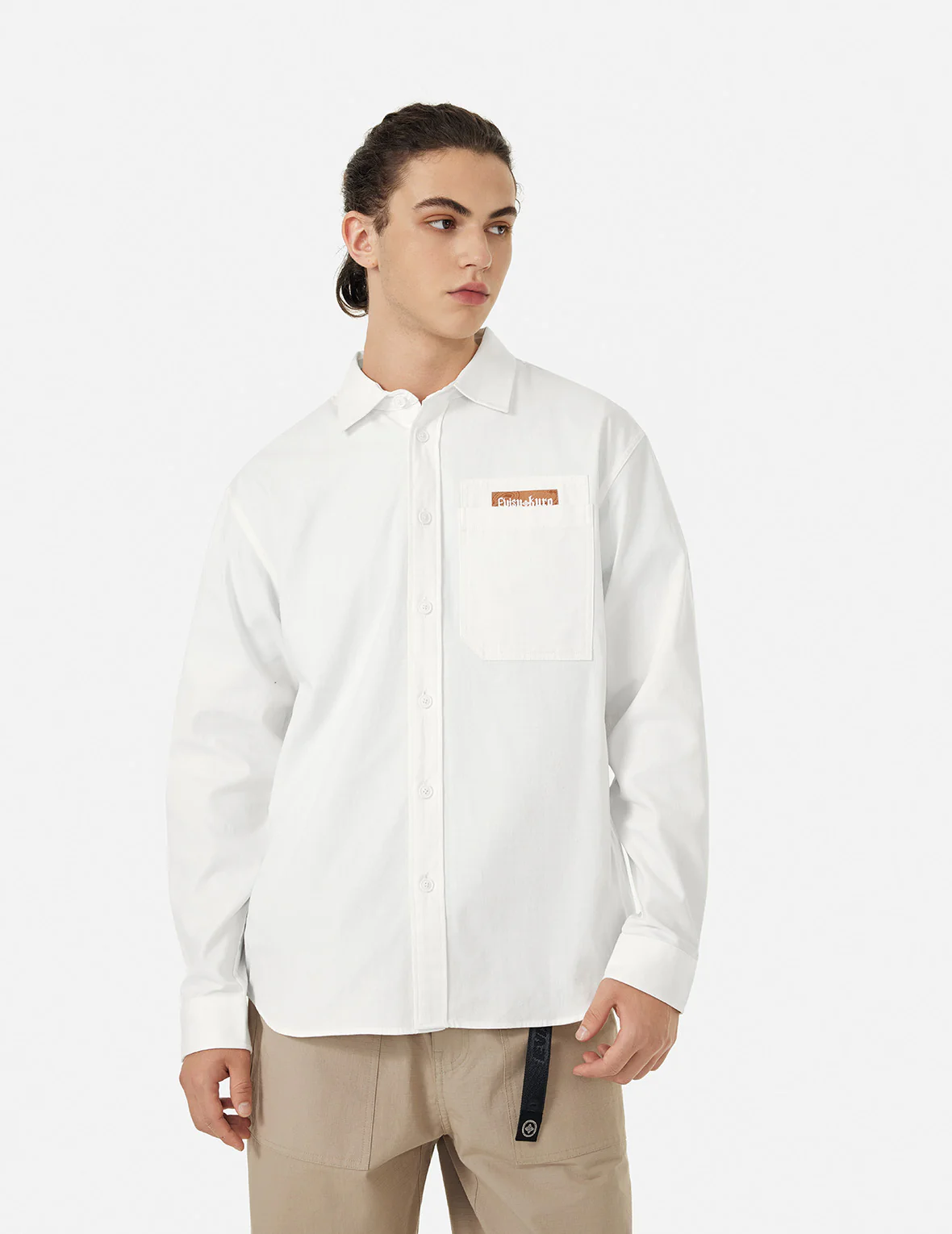 Seagull Embroidery Regular Fit Oxford Shirt - Image 3