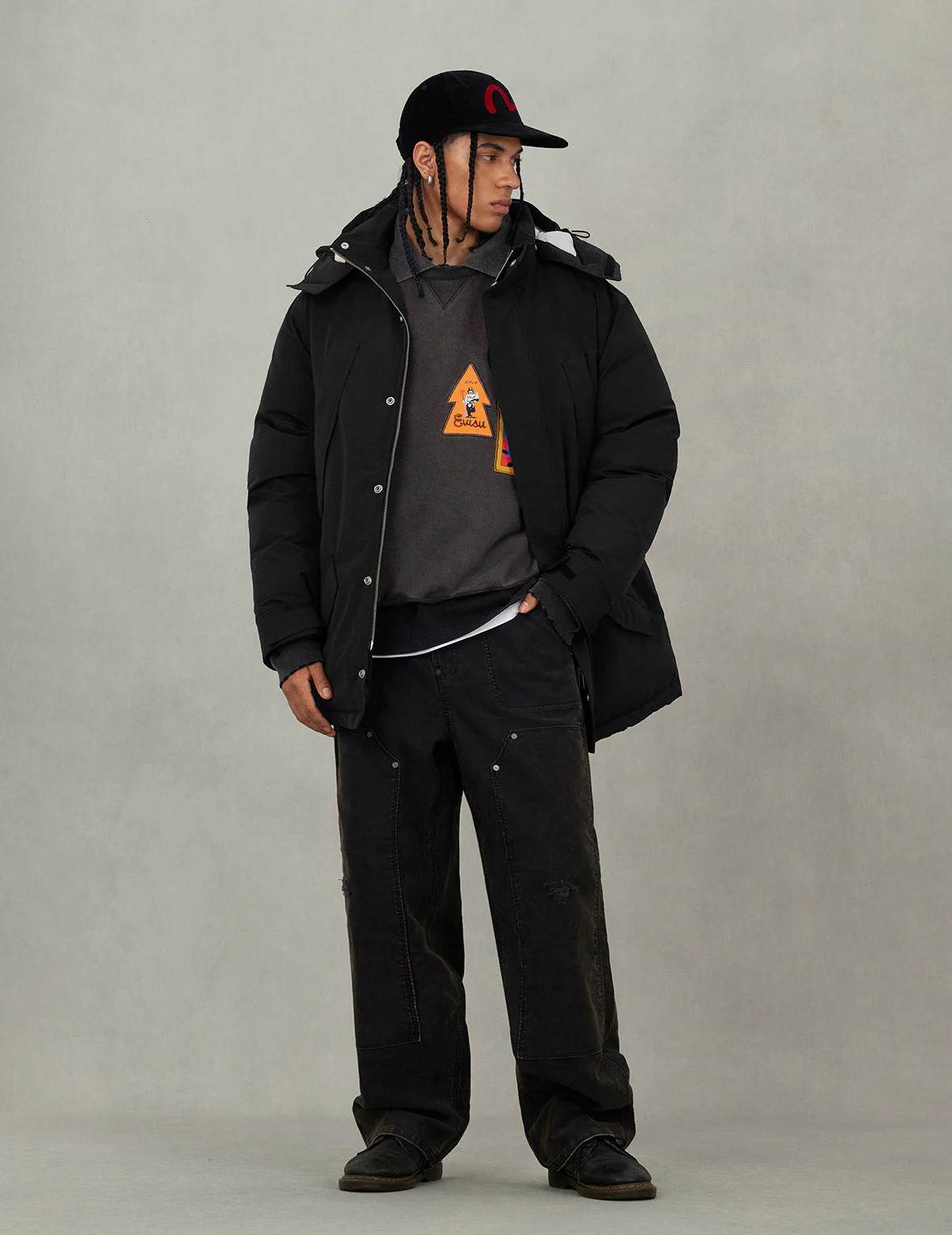 Seagull Embroidery Regular Fit Waterproof Down Jacket - Image 5