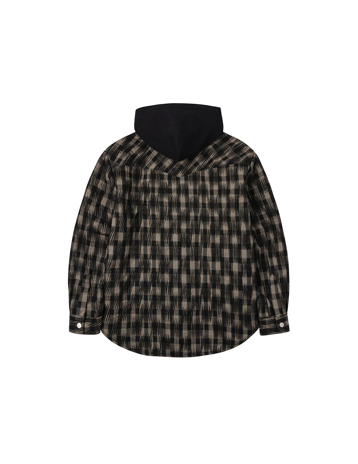 Seagull Embroidery Relax Fit Hooded Checked Shirt Jacket - Image 2