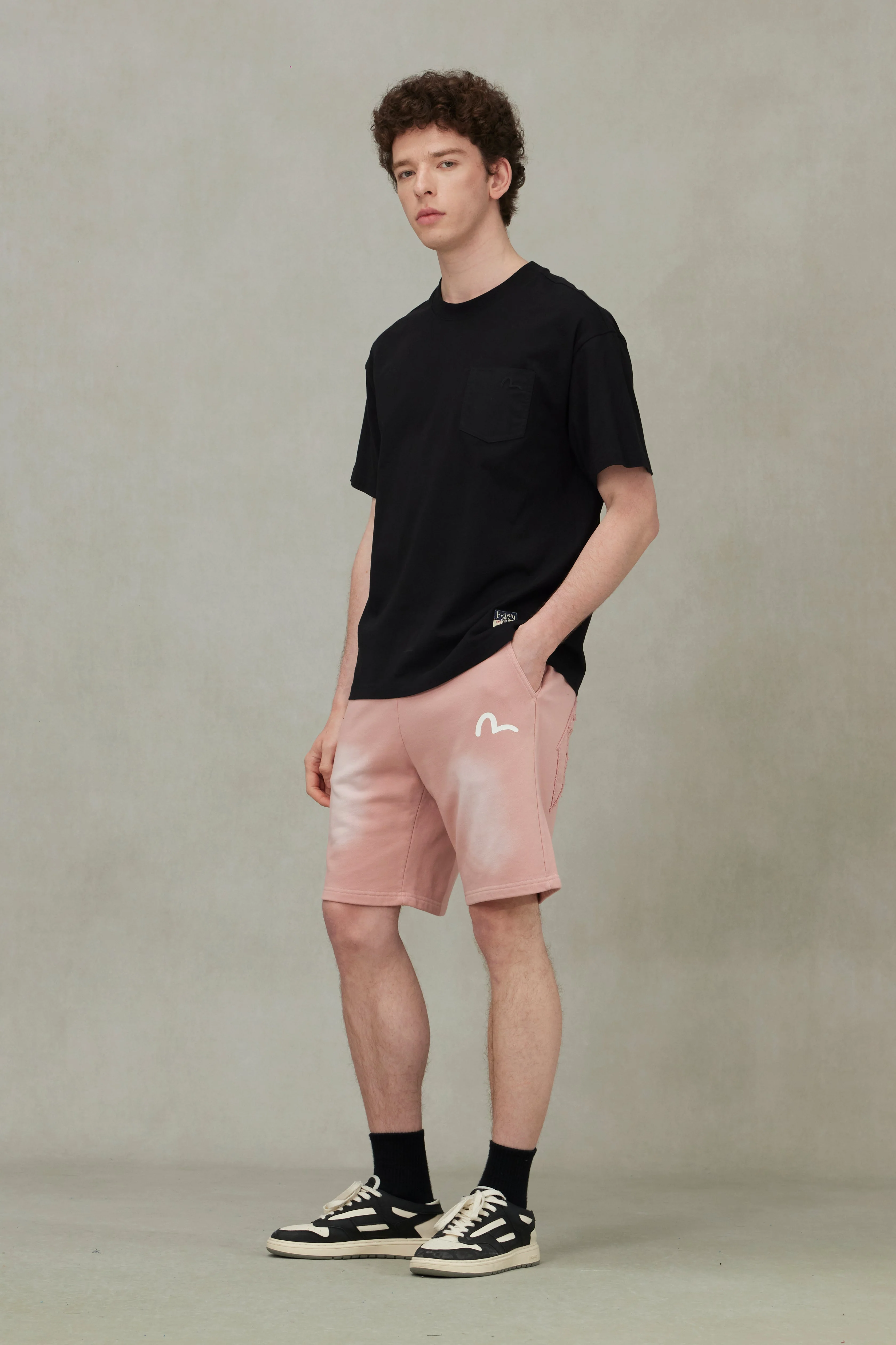 Seagull Embroidery Stitching Pocket Relax Fit T-Shirt - Image 12