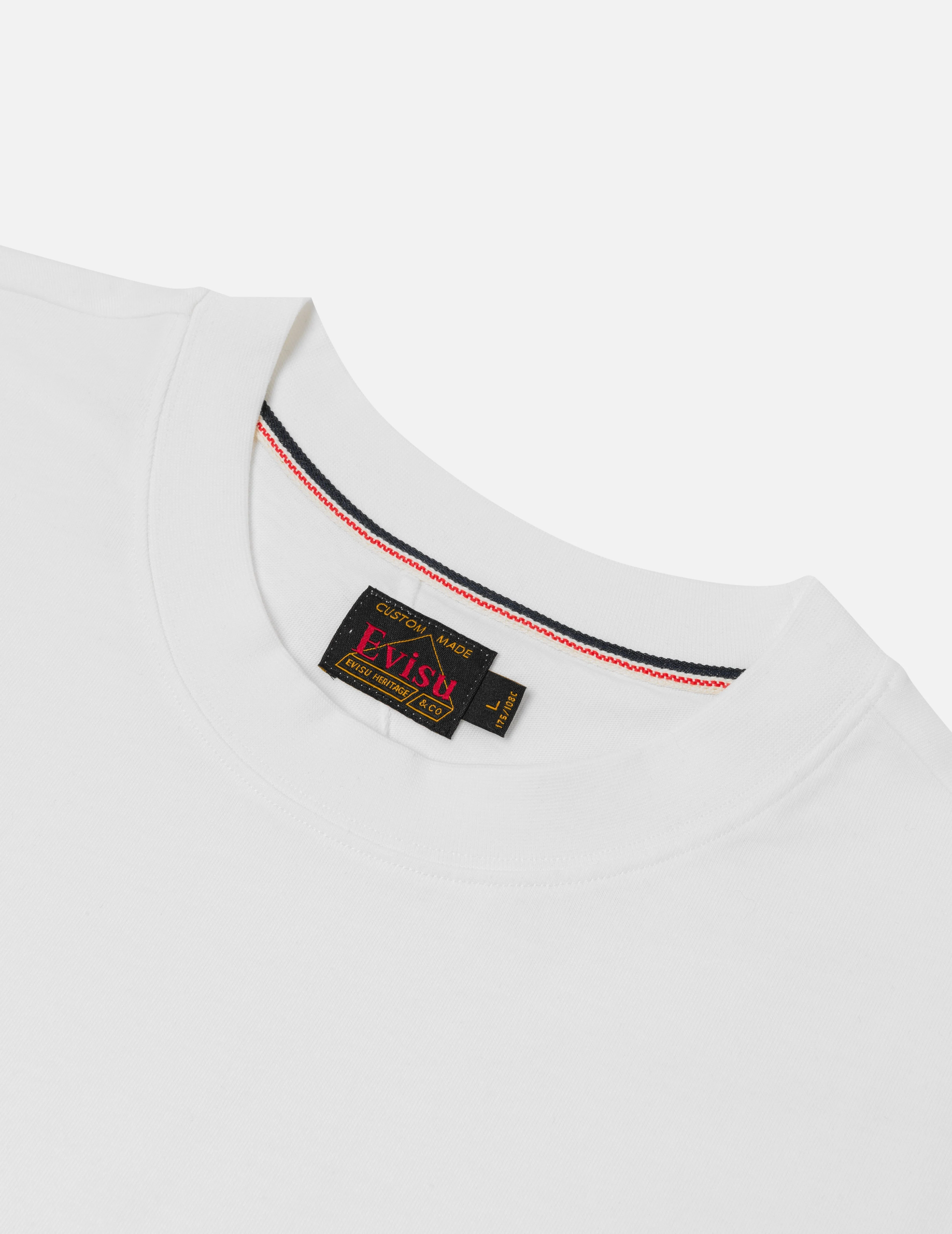 Seagull Embroidery Stitching Pocket Relax Fit T-Shirt - Image 21