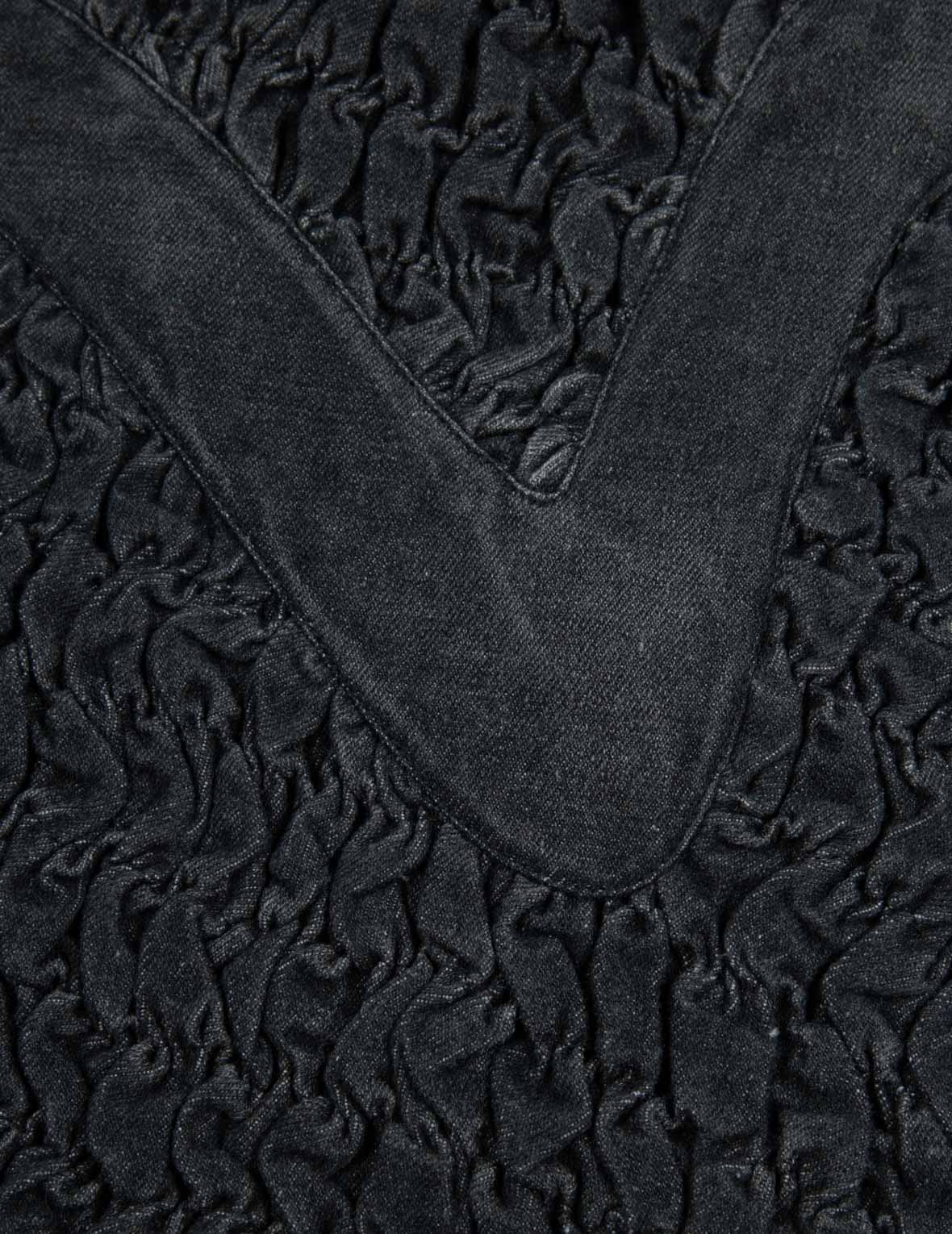 Seagull Embroidery Texture Oversized Denim Jacket - Image 10