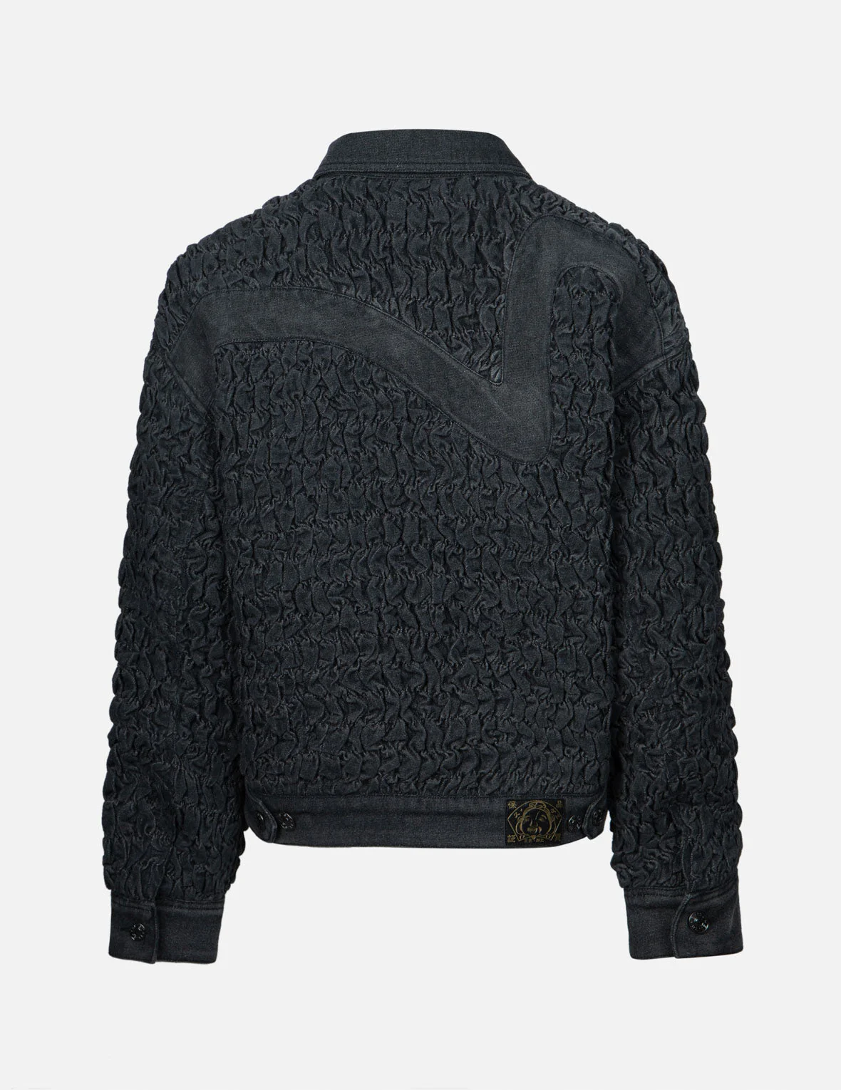 Seagull Embroidery Texture Oversized Denim Jacket - Image 2