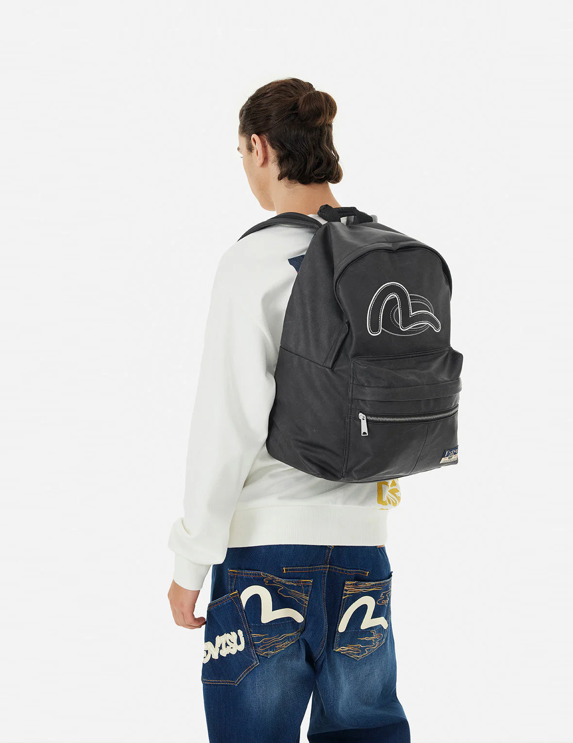 Seagull Embroidery Vegan Leather Backpack - Image 4