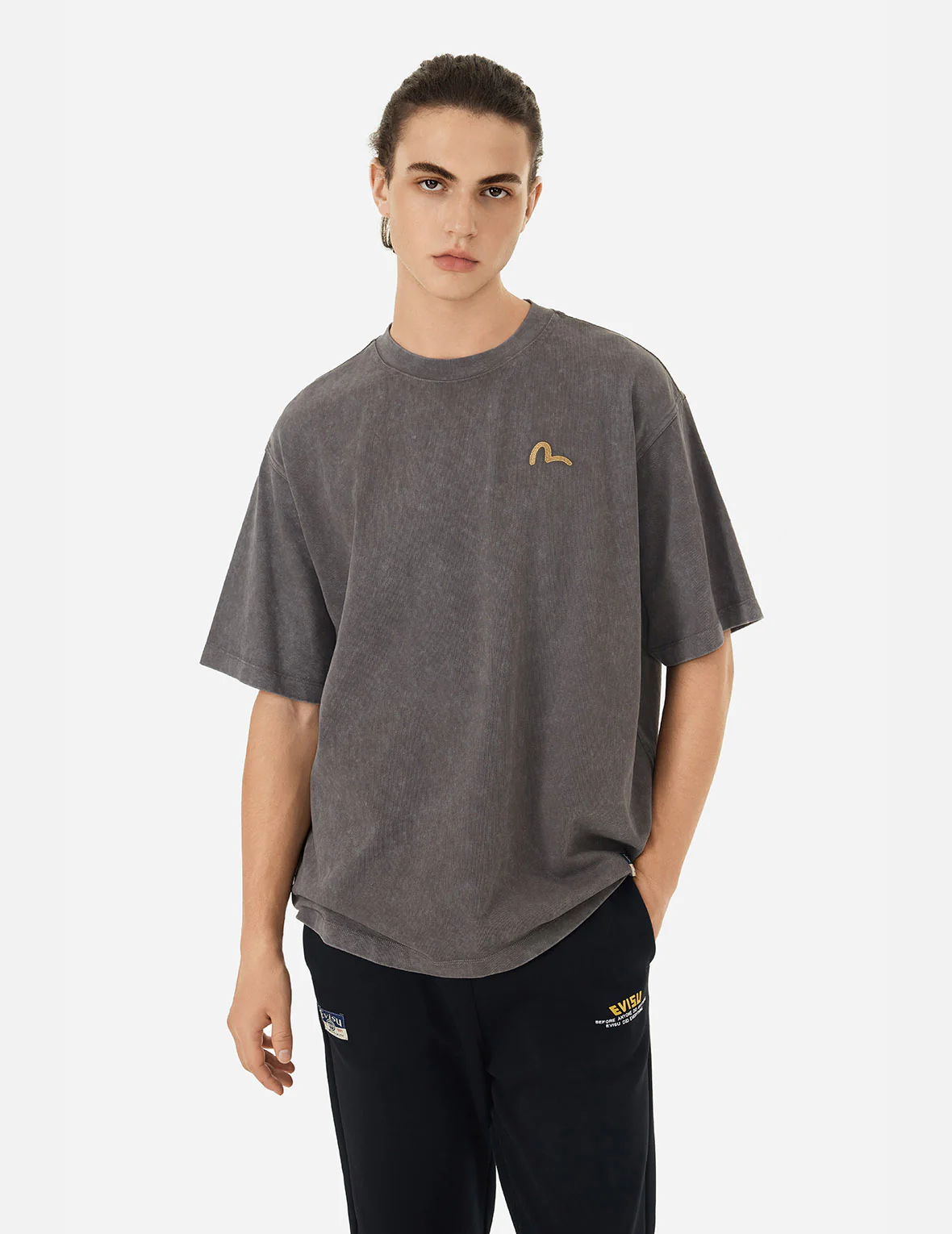 Seagull Embroidery Washed Relax Fit T-shirt - Image 3