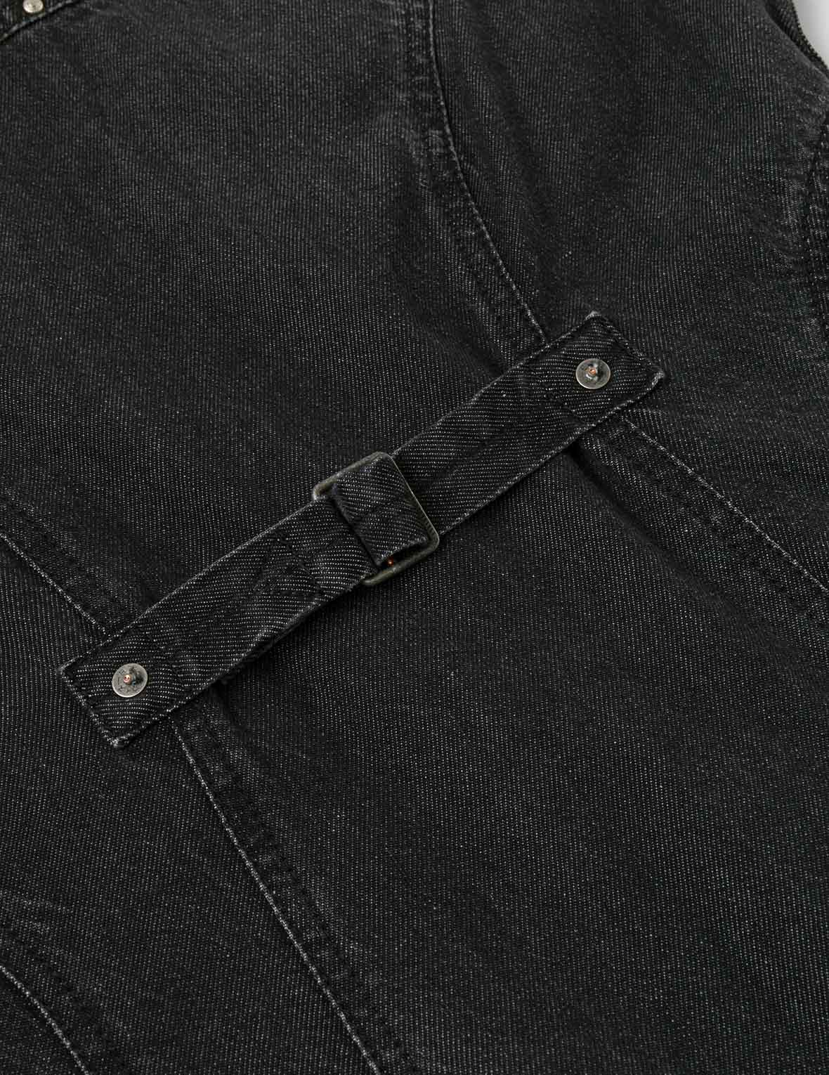 Seagull Embroidery with Studs Fashion Fit Denim Zipper Dress - Image 11