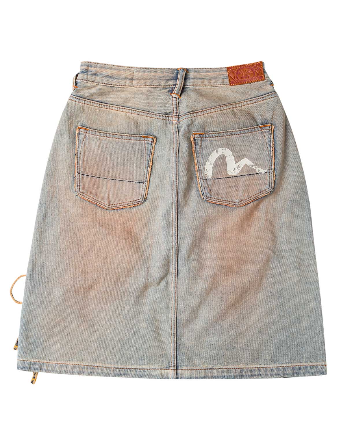 Seagull Eyelet Lace-Up Denim Skirt - Image 2