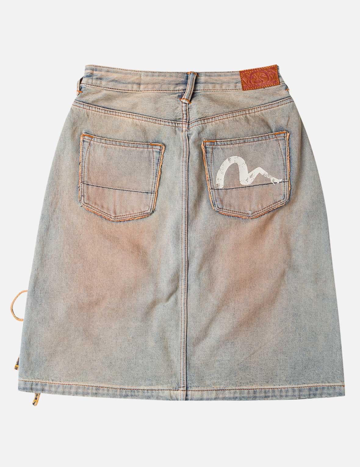 Seagull Eyelet Lace-Up Denim Skirt - Image 4