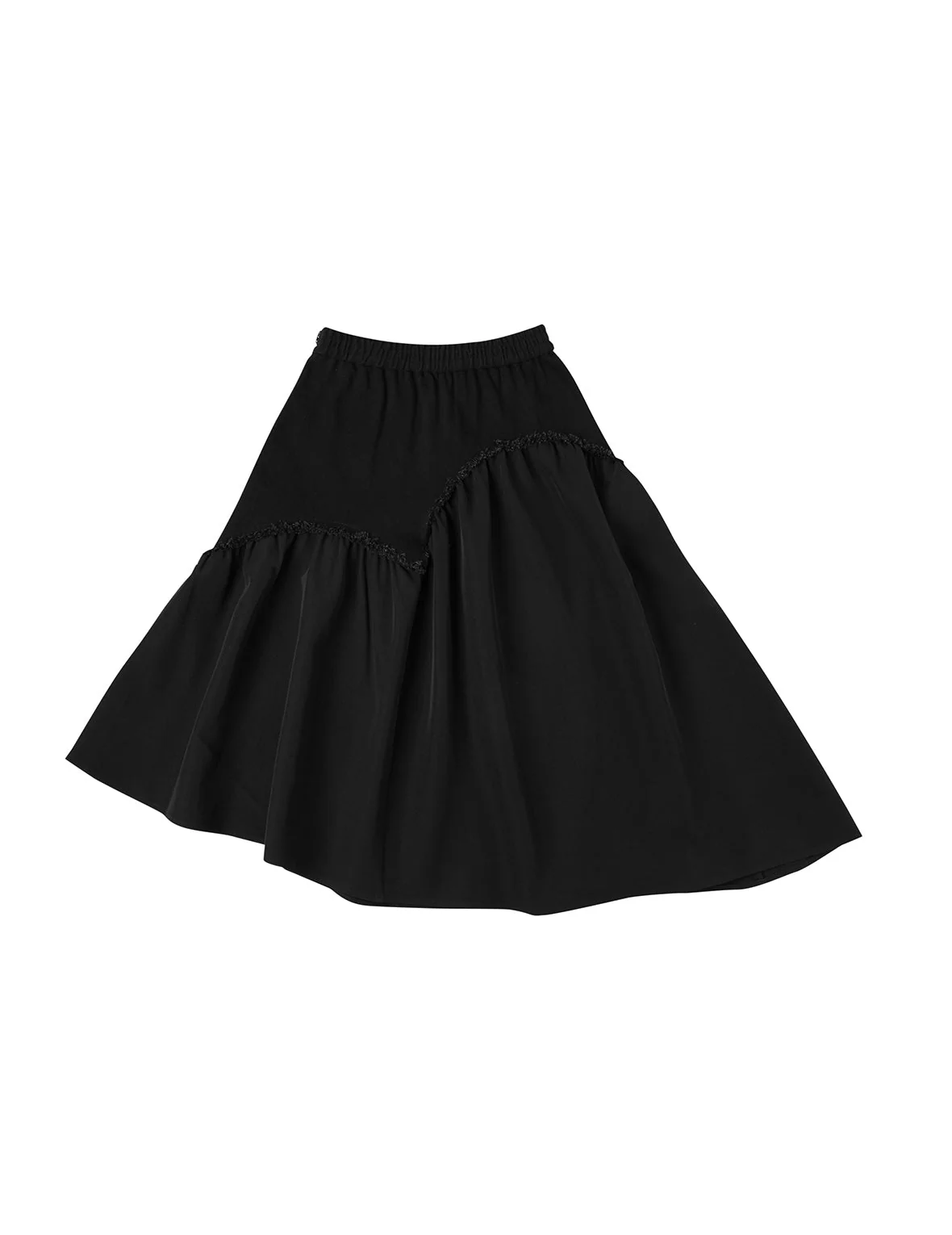 Seagull-inspired Asymmetrical Ruffles Oversized Midi Skirt - Image 2