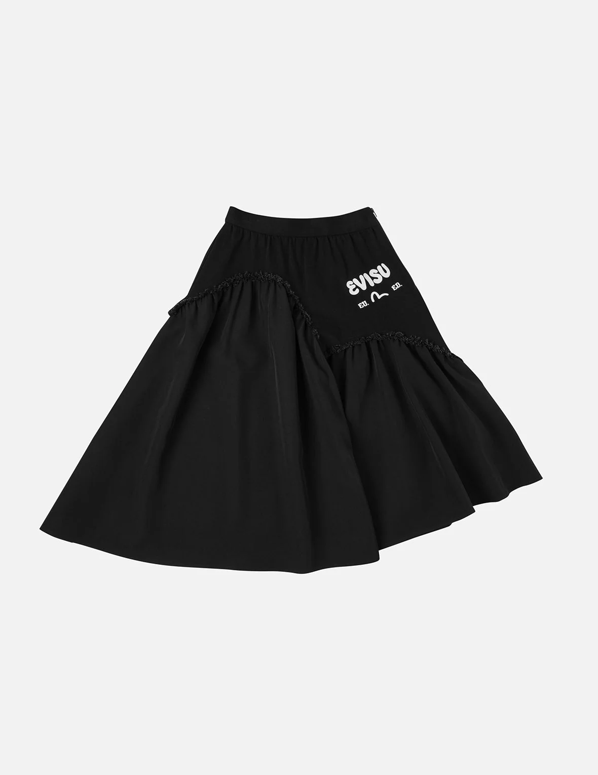 Seagull-inspired Asymmetrical Ruffles Oversized Midi Skirt - Image 3