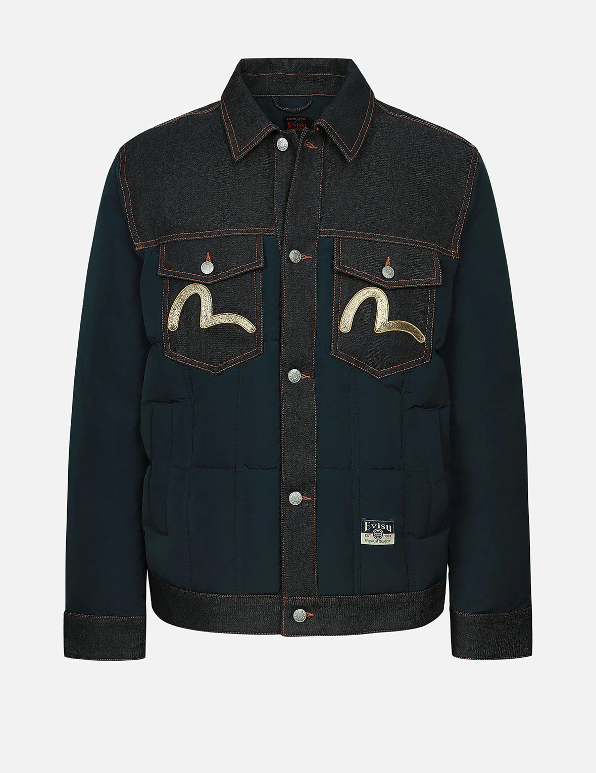 Seagull Metallic Embroidery Regular Fit Down Jacket