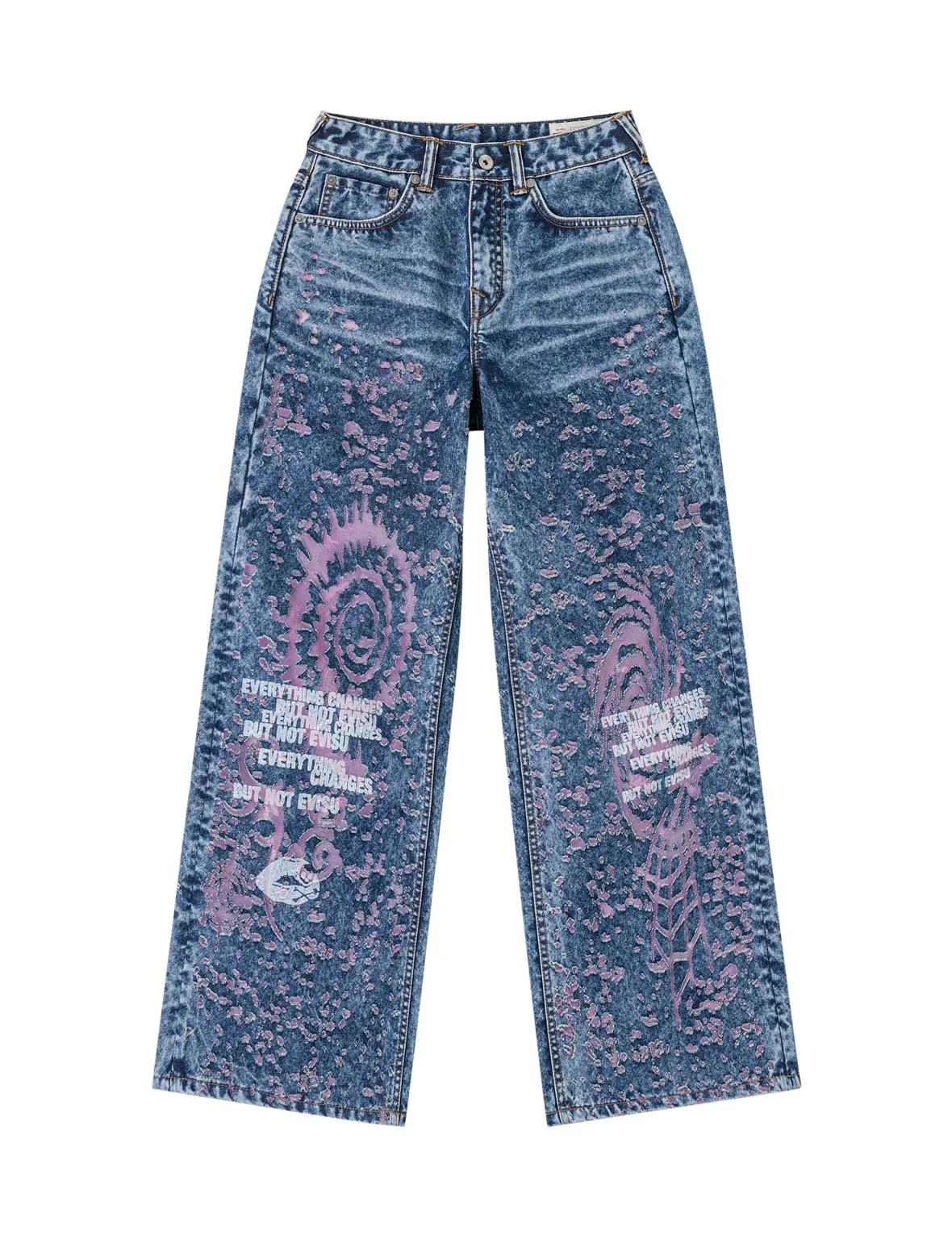 Pink Burn-Out Jeans - Image 2