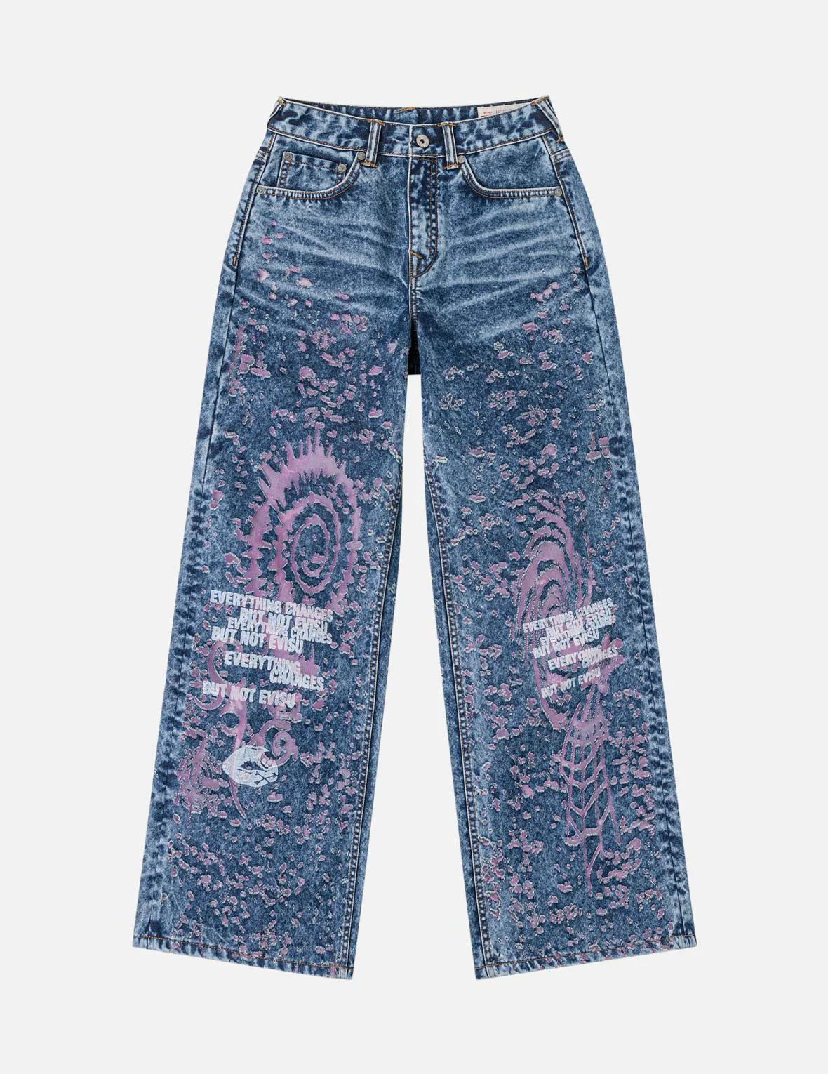 Pink Burn-Out Jeans - Image 4