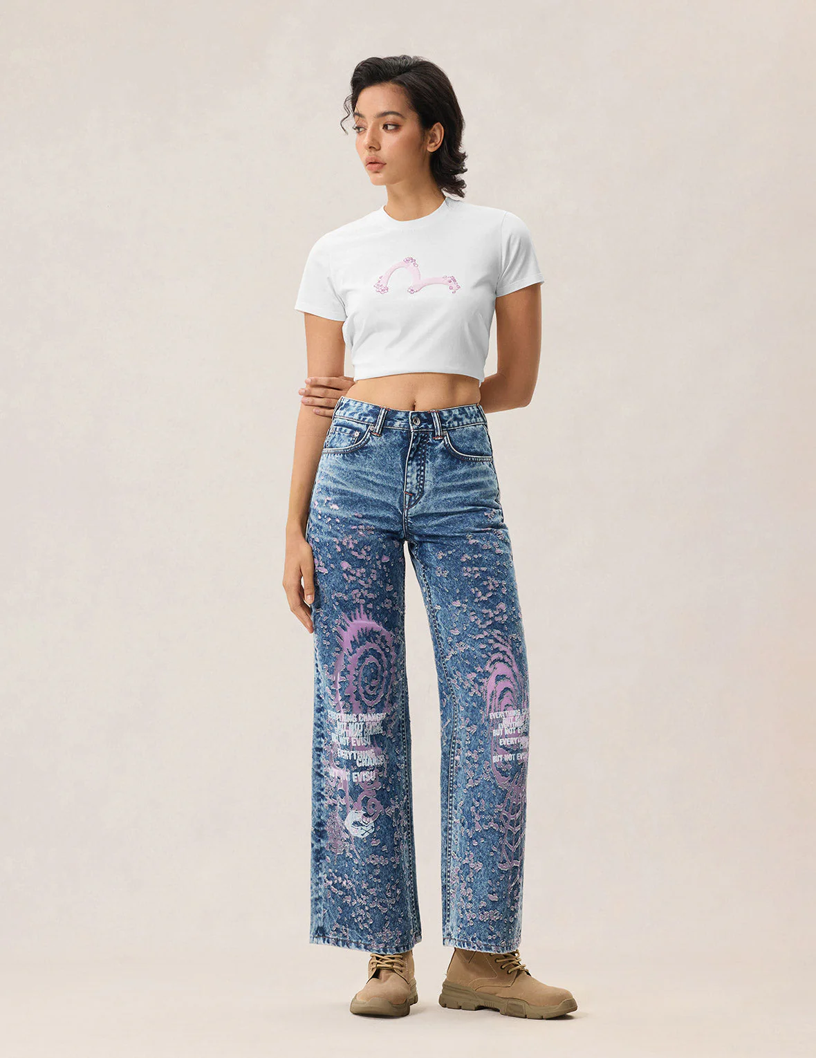 Pink Burn-Out Jeans - Image 7