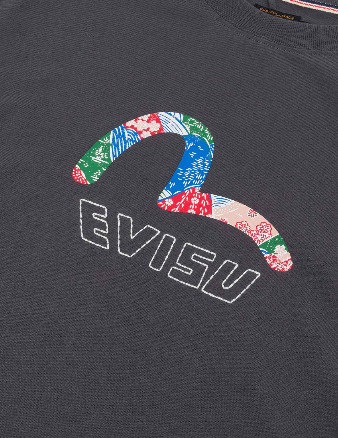 Seagull Print and Japanese Patch Logo Relax Fit T-shirt - Image 5