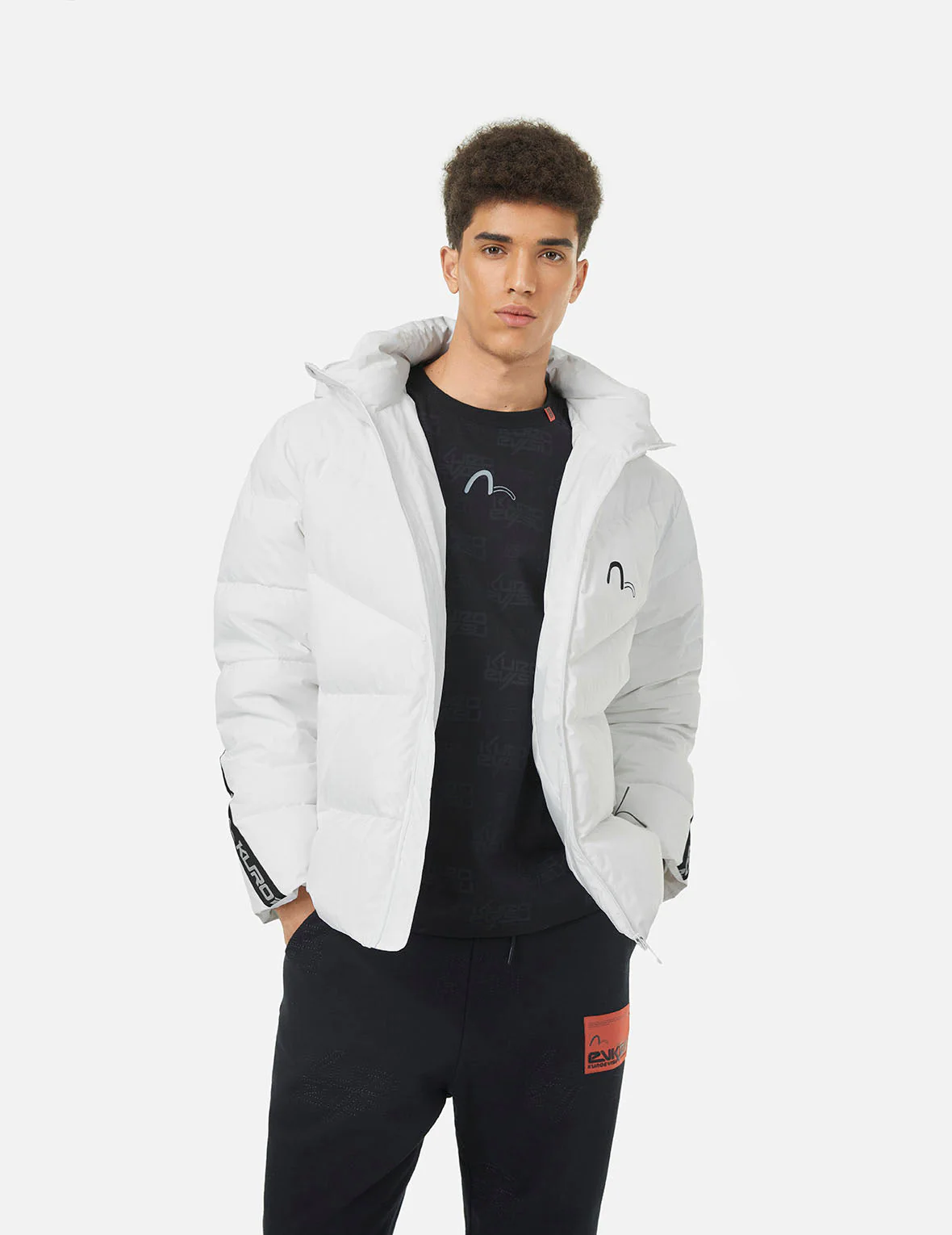 Seagull Print and Logo Tape Regular Fit Down Jacket - Image 6
