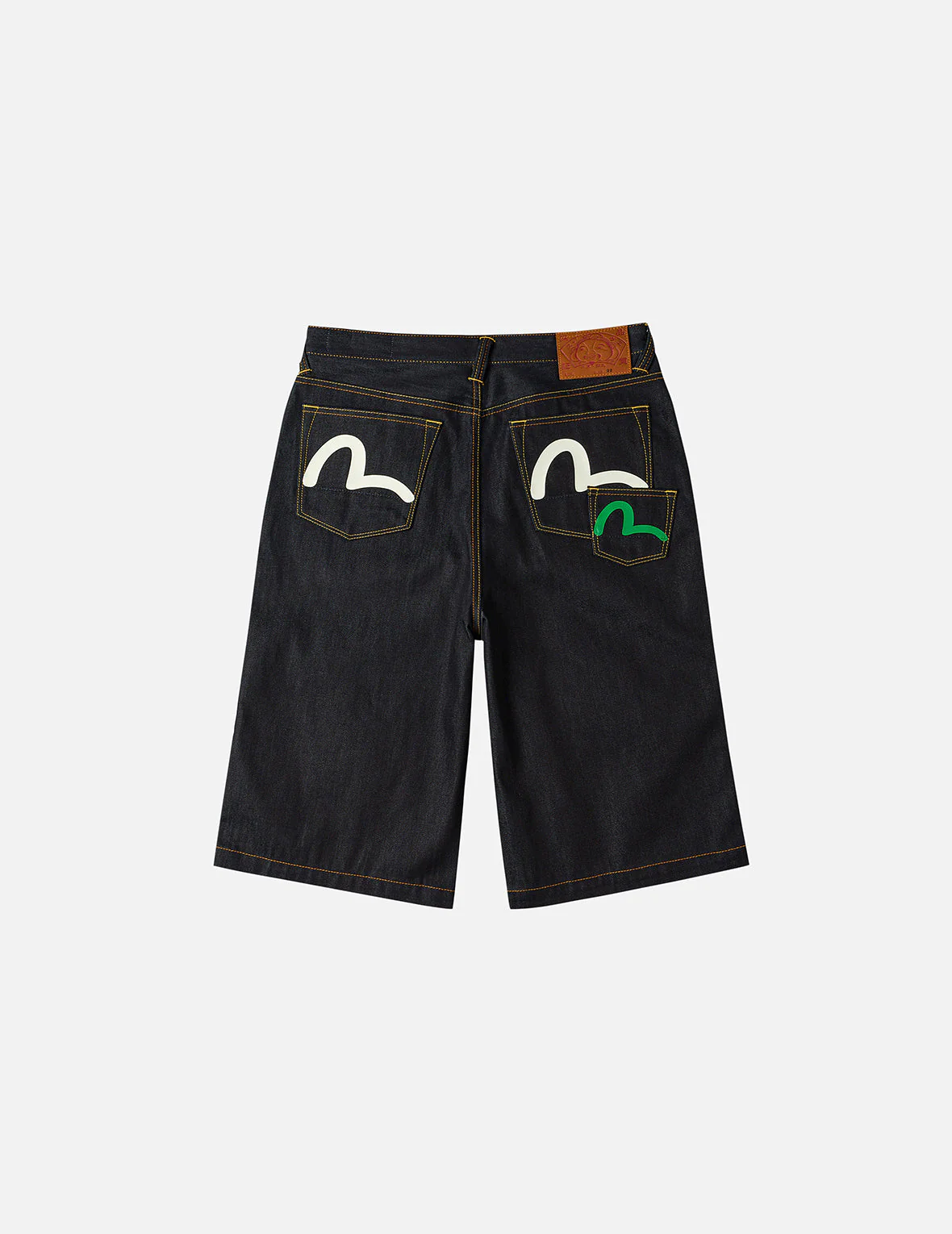 Seagull Print and Multi-Pocket Fashion Fit Denim Shorts - Image 4