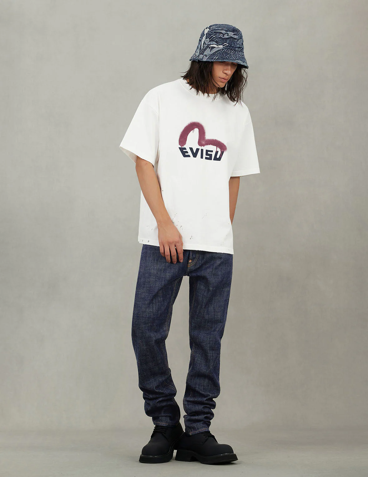 Seagull Print and Pockets Taper Fit Jeans #2017 - Image 3