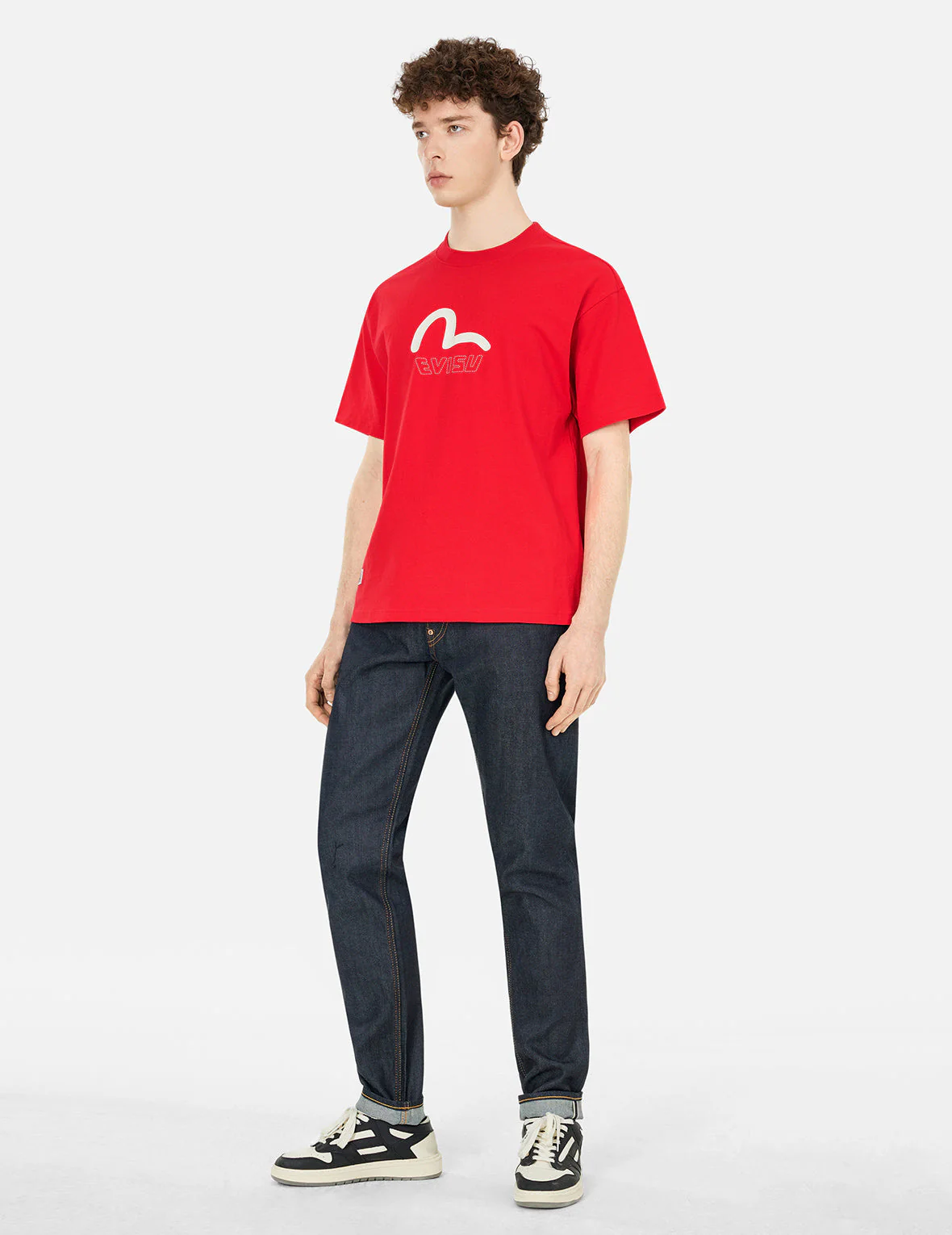 Seagull Print and Stitched Logo Embroidery Relax Fit T-shirt - Image 2