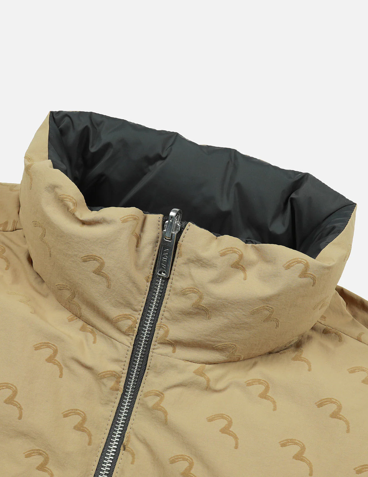 Seagull Print Loose Fit Reversible Down Jacket - Image 9
