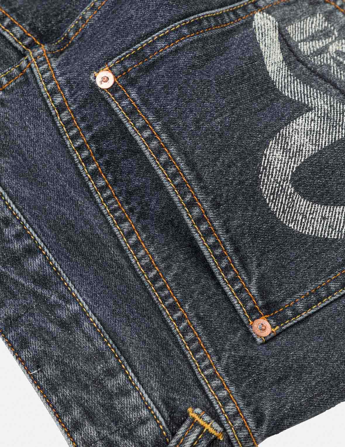 Seagull Print Pockets Oversized Worker Denim Shorts - Image 12