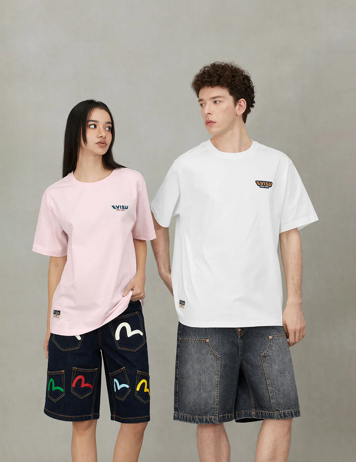 Seagull Print Pockets Oversized Worker Denim Shorts - Image 7
