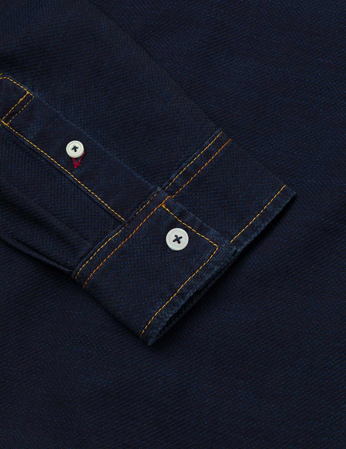 Seagull Print Regular Fit Denim Shirt - Image 10