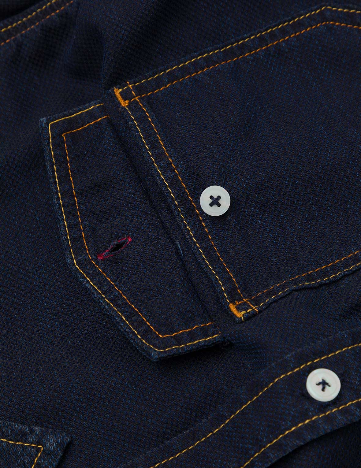 Seagull Print Regular Fit Denim Shirt - Image 8