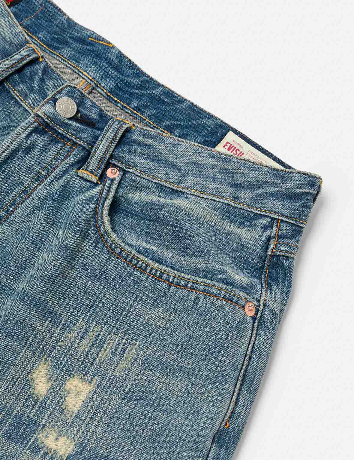 Seagull Print Regular Fit Denim Shorts - Image 10