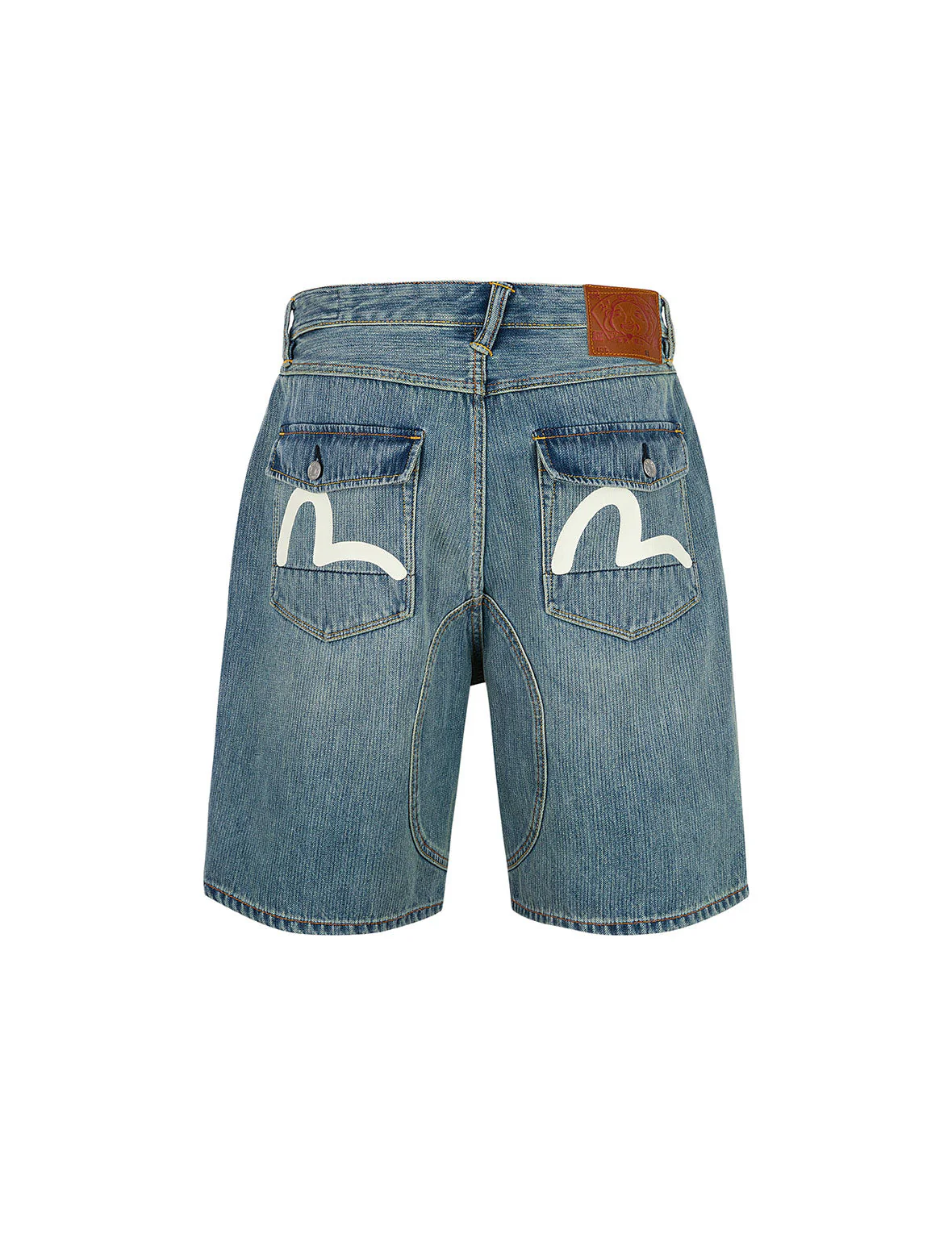 Seagull Print Regular Fit Denim Shorts - Image 12