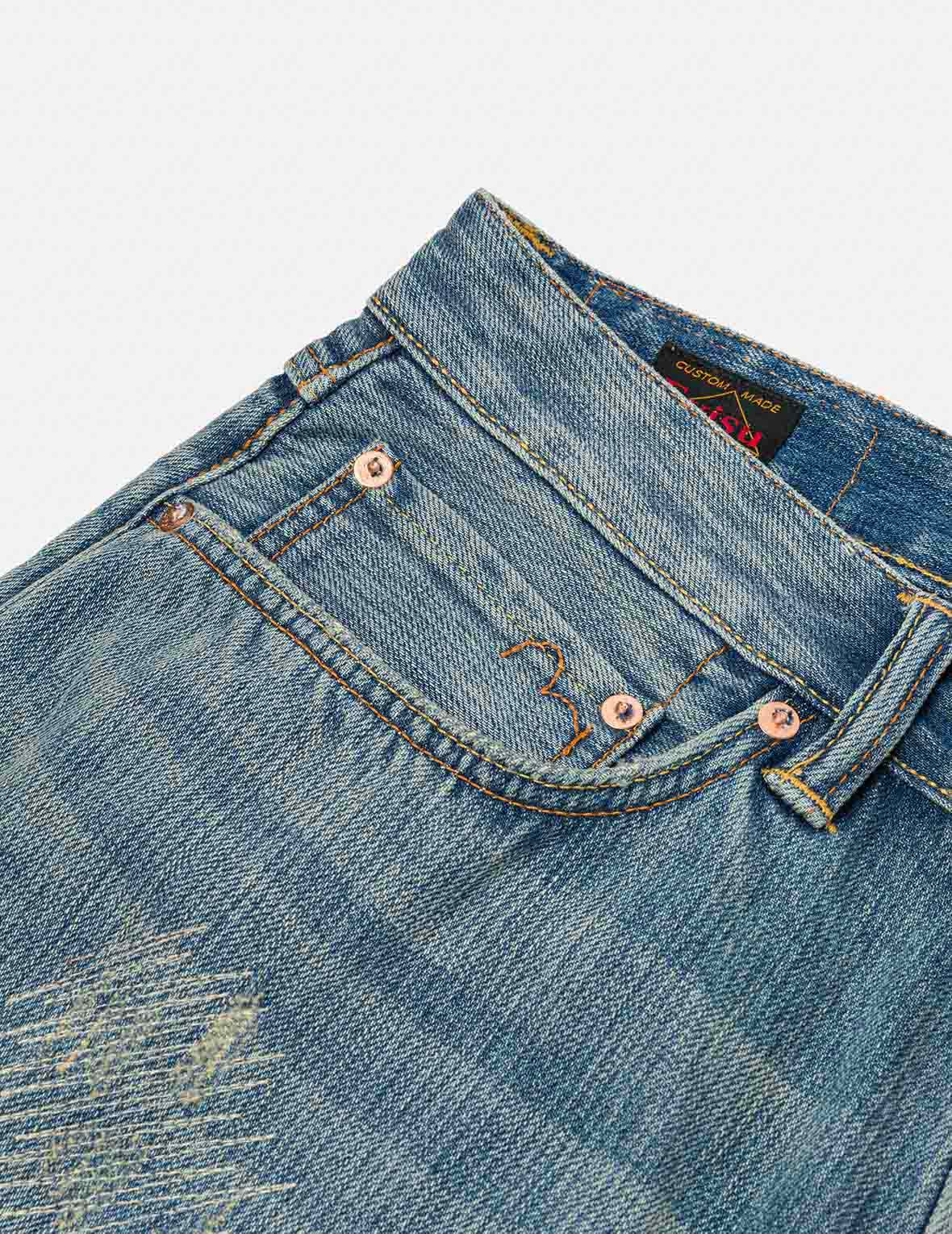 Seagull Print Regular Fit Denim Shorts - Image 9