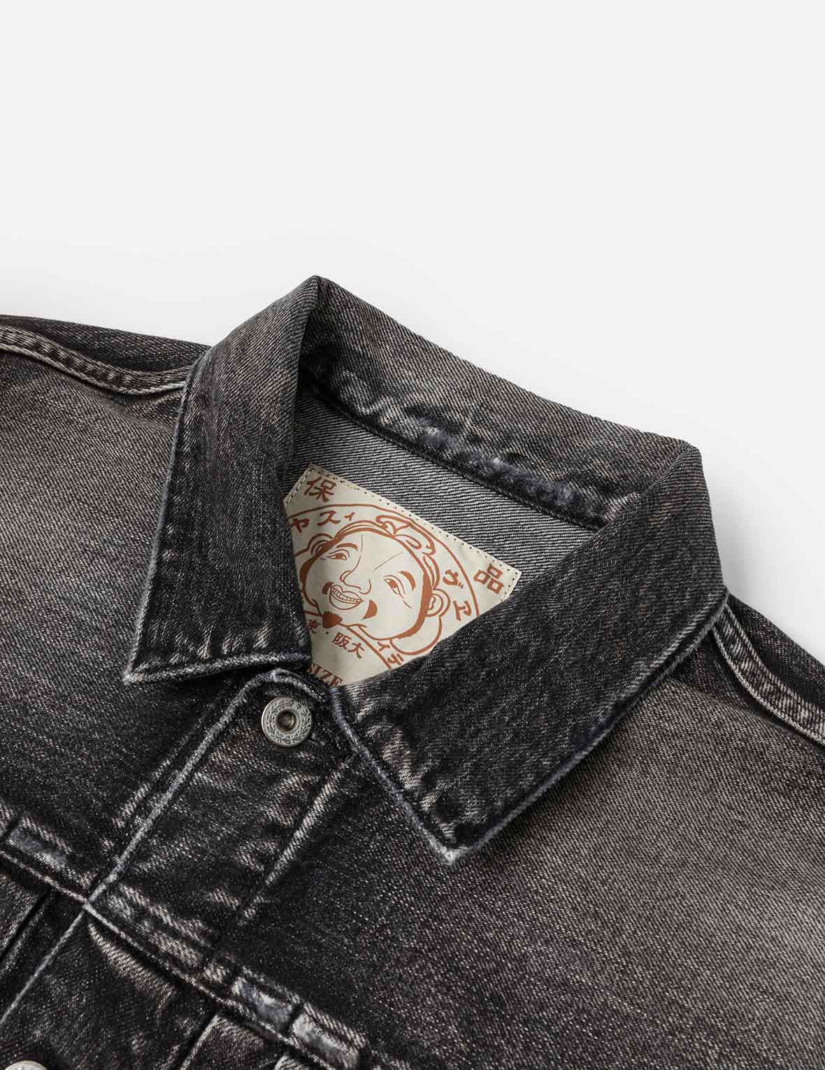 Seagull Print Regular Fit Denim Trucker Jacket - Image 15