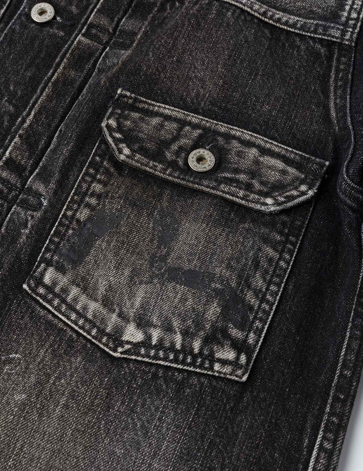 Seagull Print Regular Fit Denim Trucker Jacket - Image 17