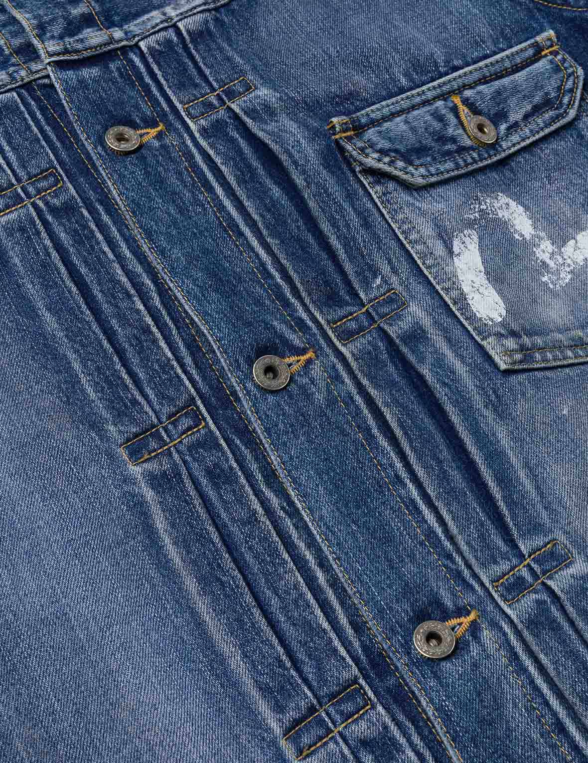 Seagull Print Regular Fit Denim Trucker Jacket - Image 18