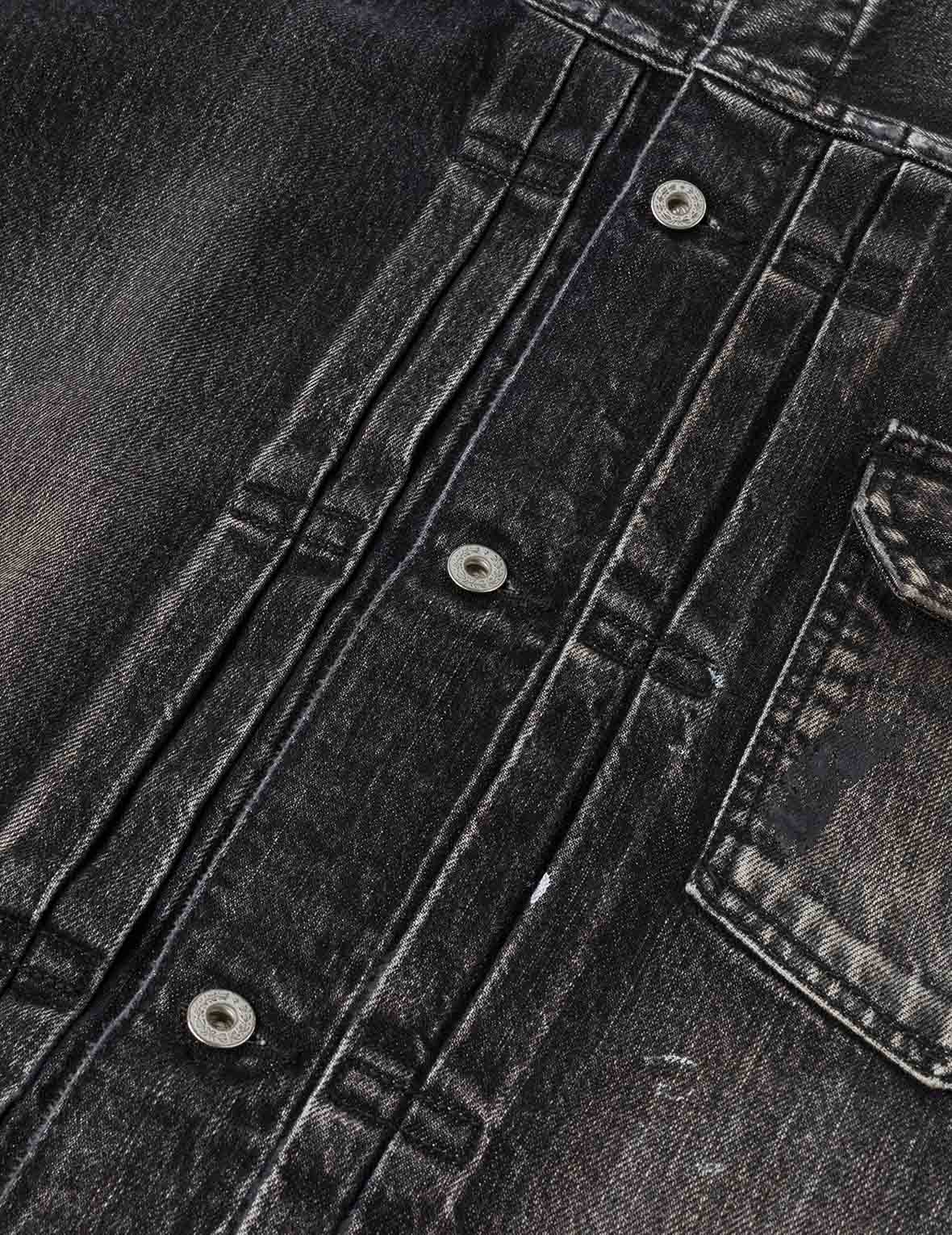 Seagull Print Regular Fit Denim Trucker Jacket - Image 19