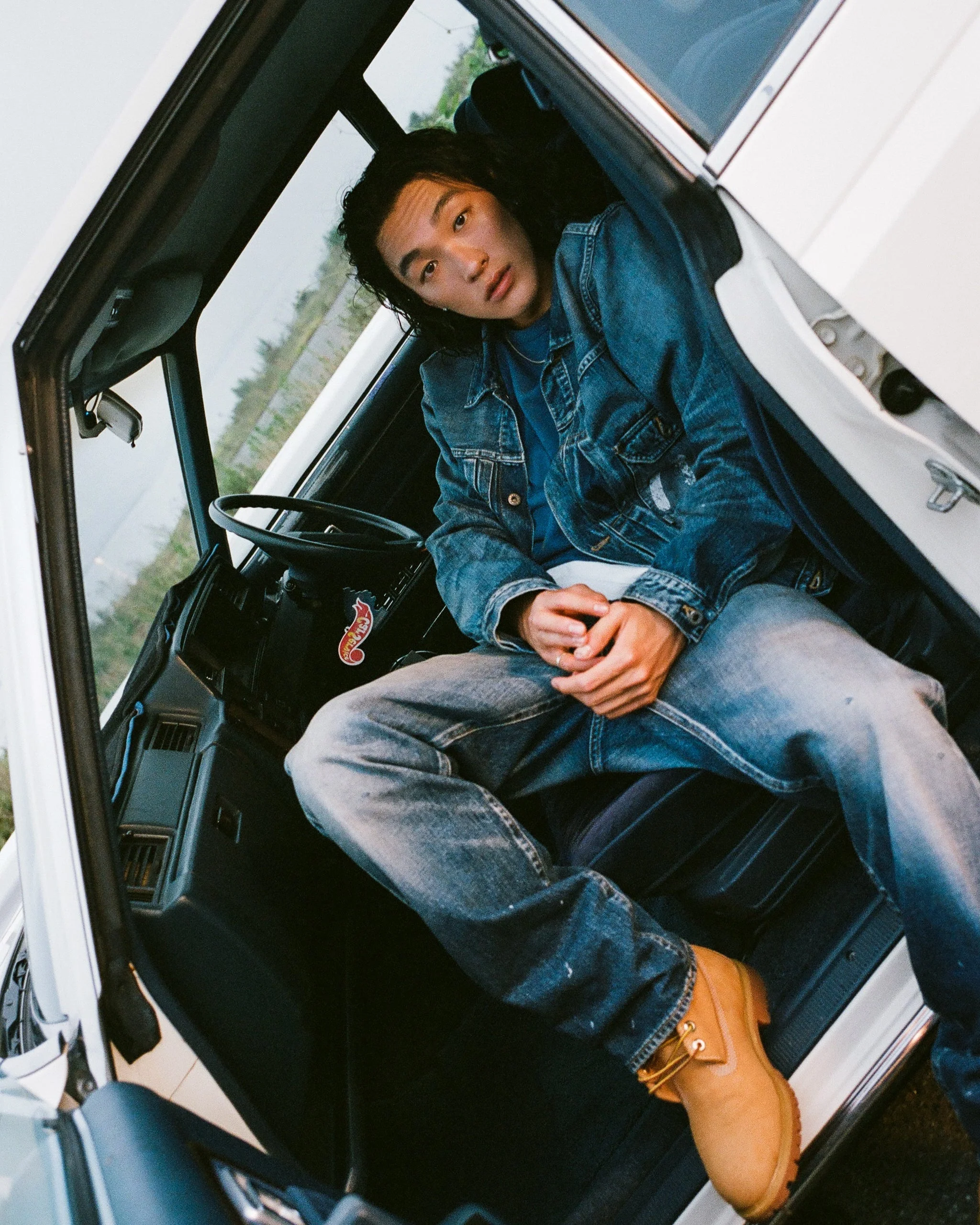 Seagull Print Regular Fit Denim Trucker Jacket - Image 7