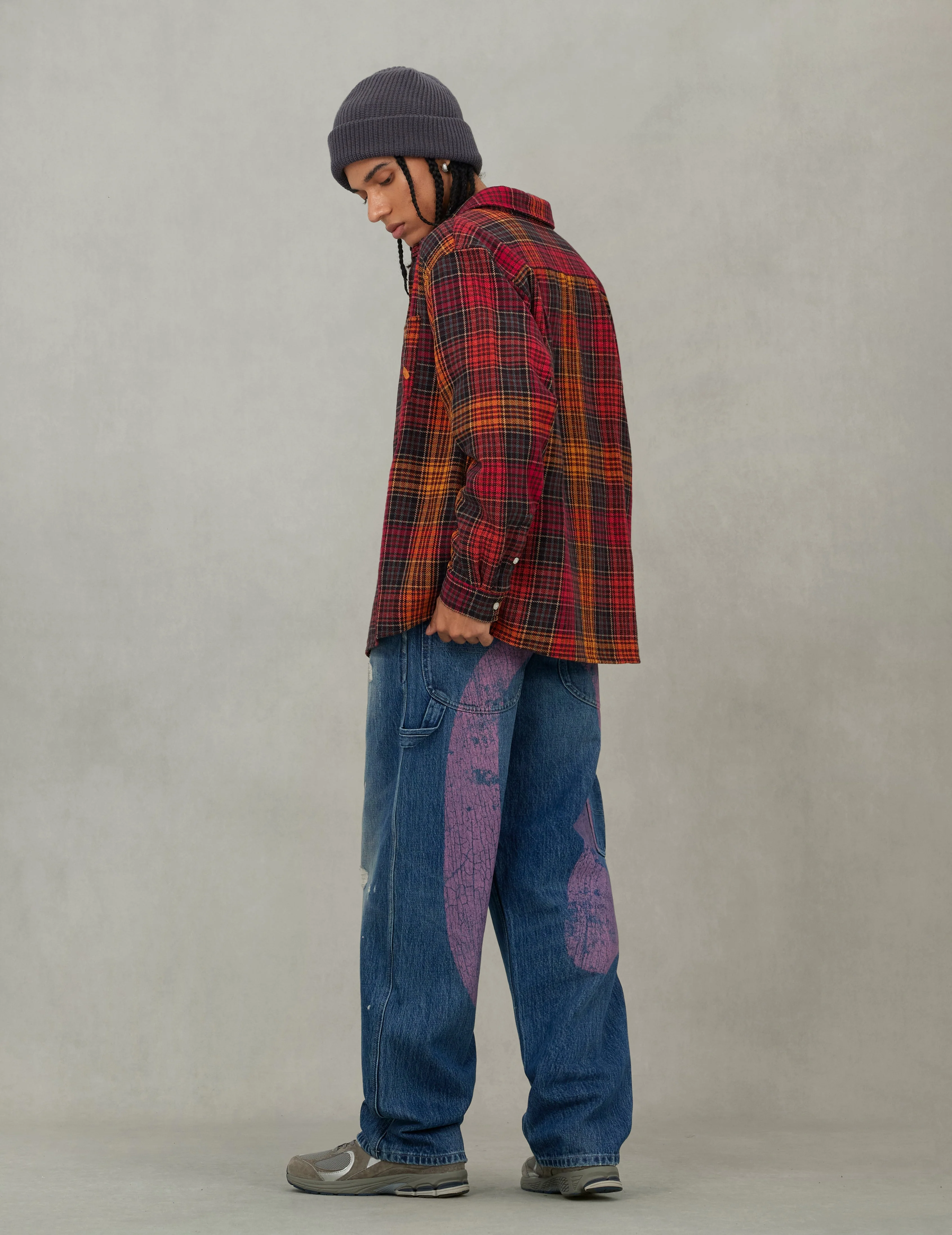 Seagull Print Regular Fit Flannel Check Shirt - Image 11