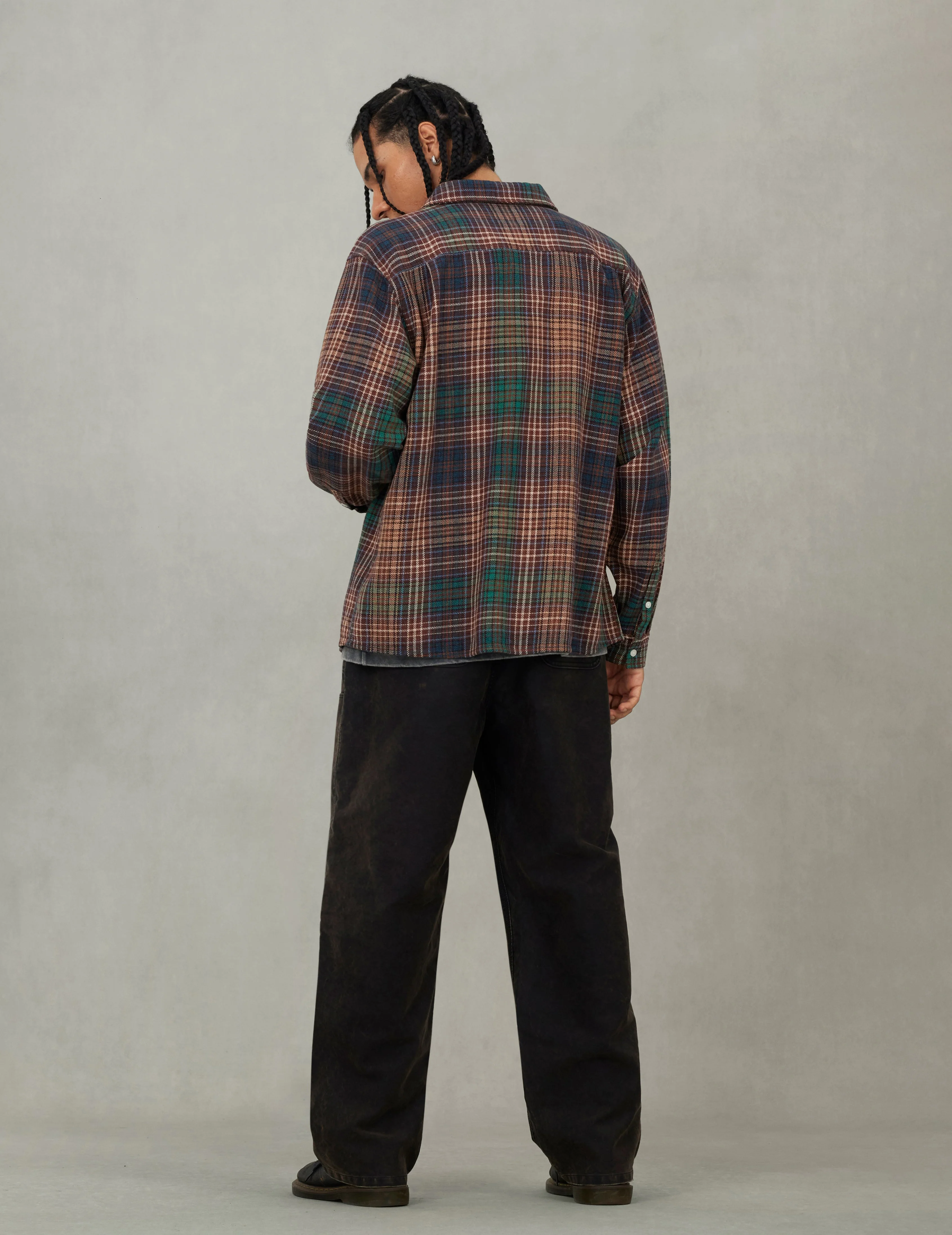 Seagull Print Regular Fit Flannel Check Shirt - Image 12